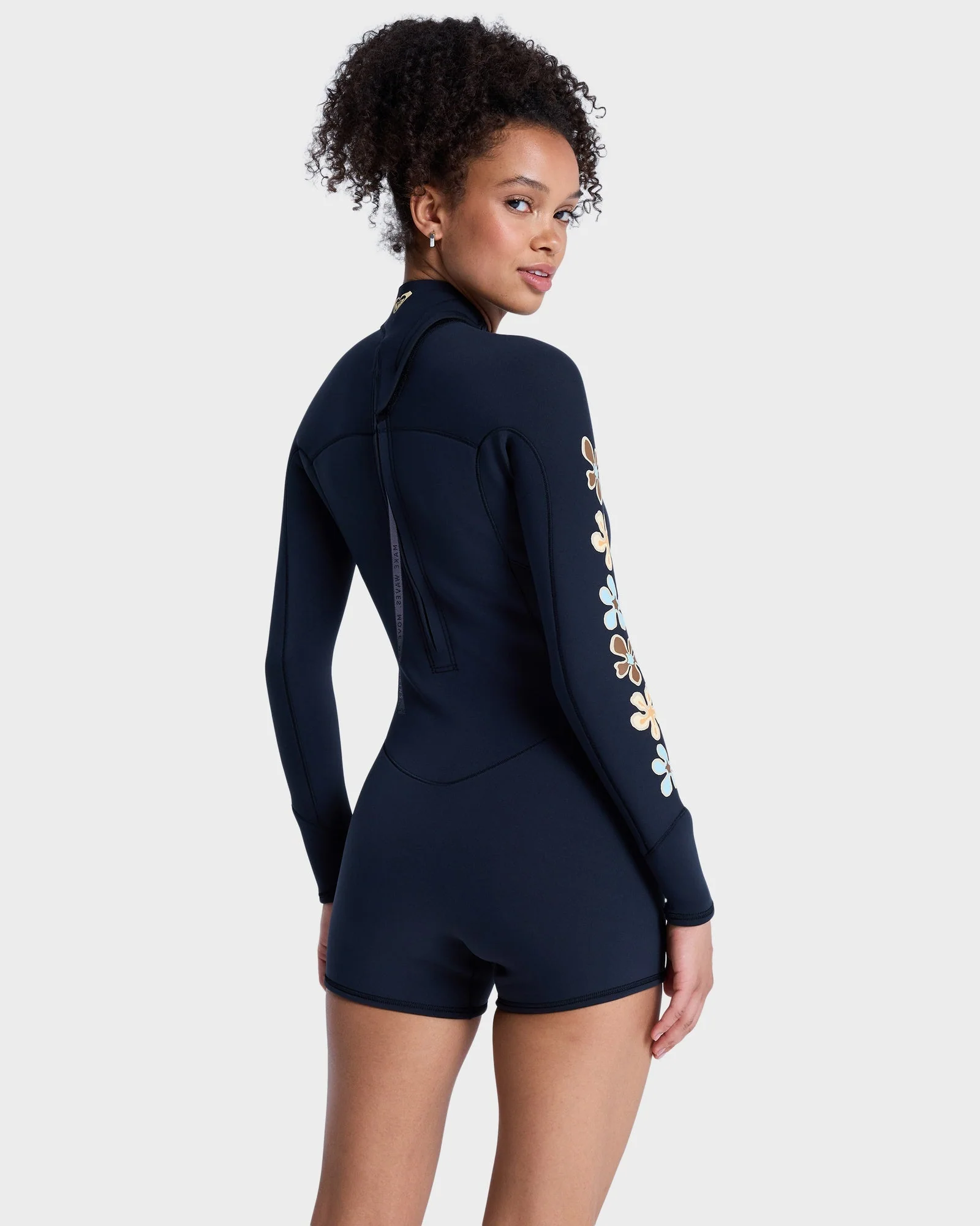 Womens 2mm Swell Back Zip Natural Long Sleeve Springsuit - Image 2