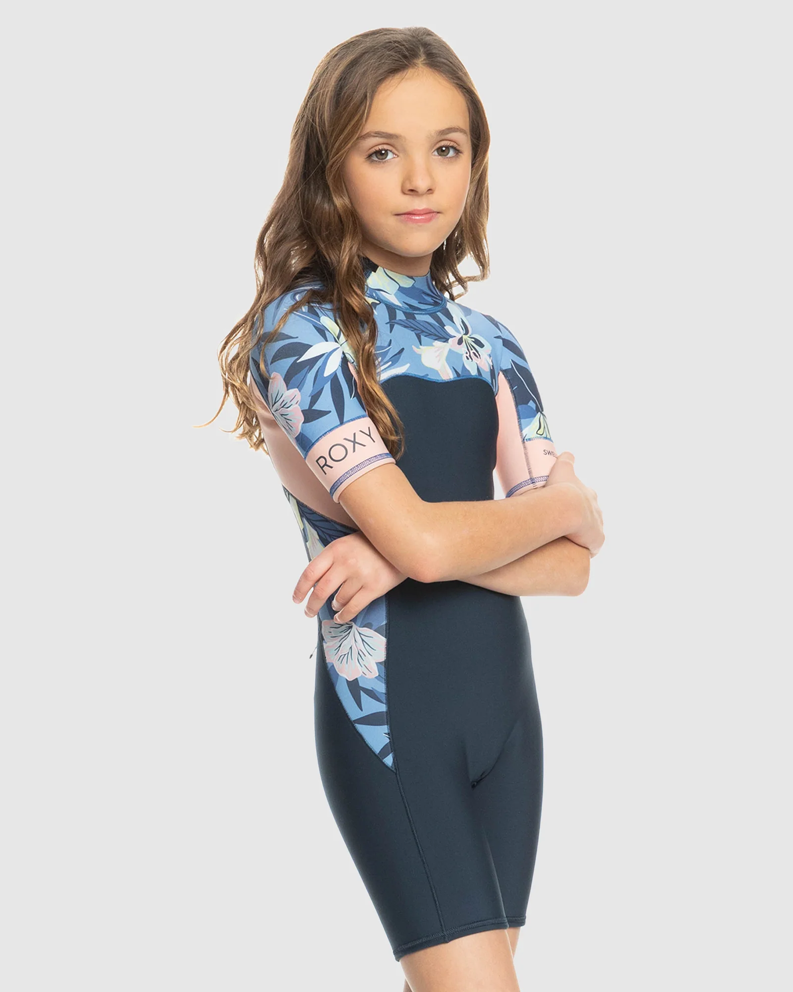 Girls 8-16 2Mm Swell Series Short Sleeve Back Zip Springsuit - Image 2
