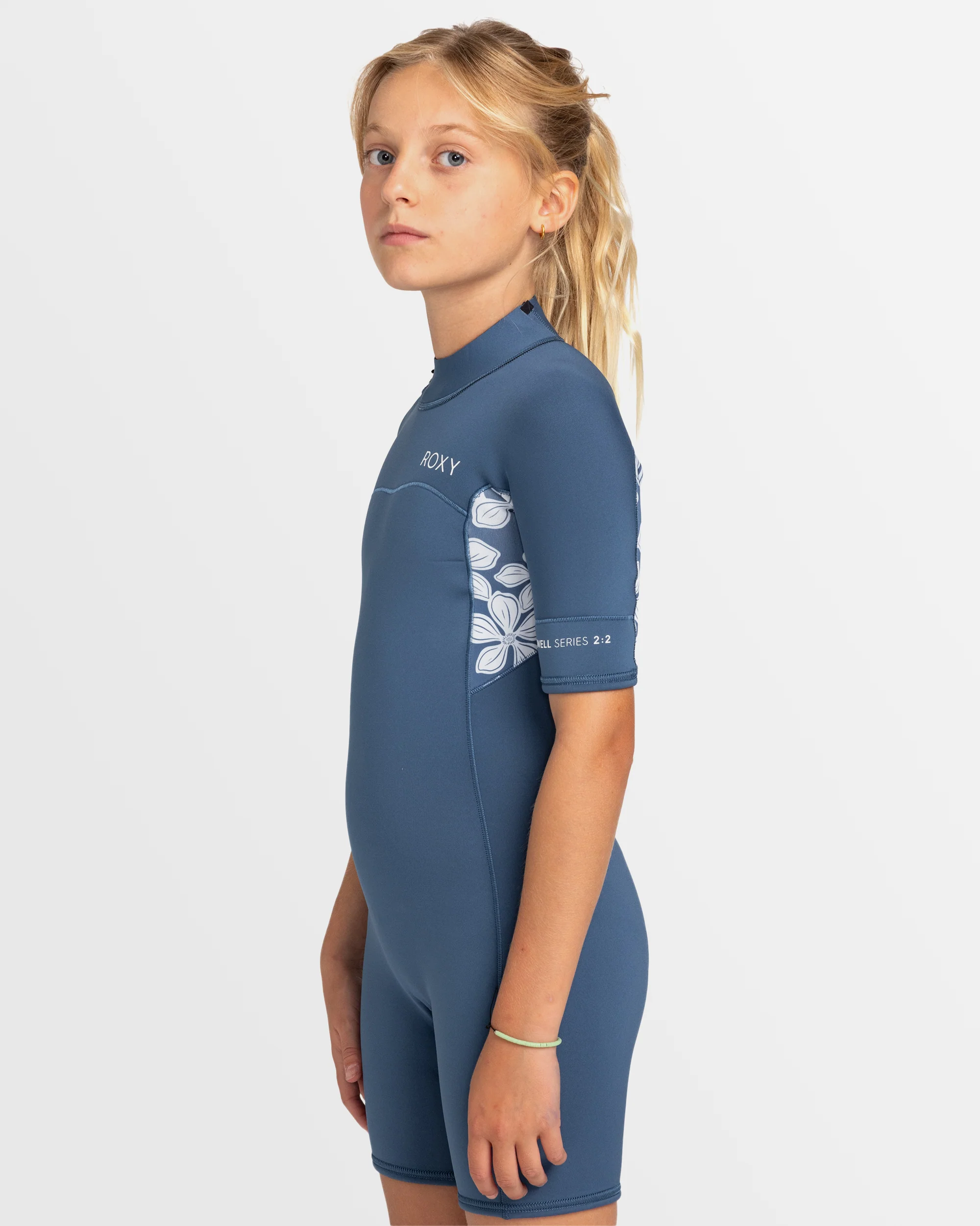 Girls 4-16 2mm Swell Series Back Zip Short Sleeve Springsuit - Image 2
