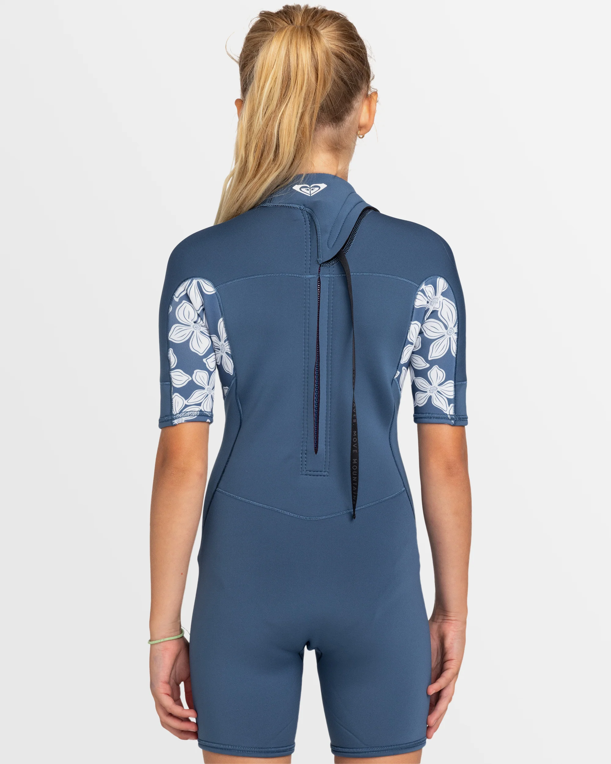 Girls 4-16 2mm Swell Series Back Zip Short Sleeve Springsuit - Image 3
