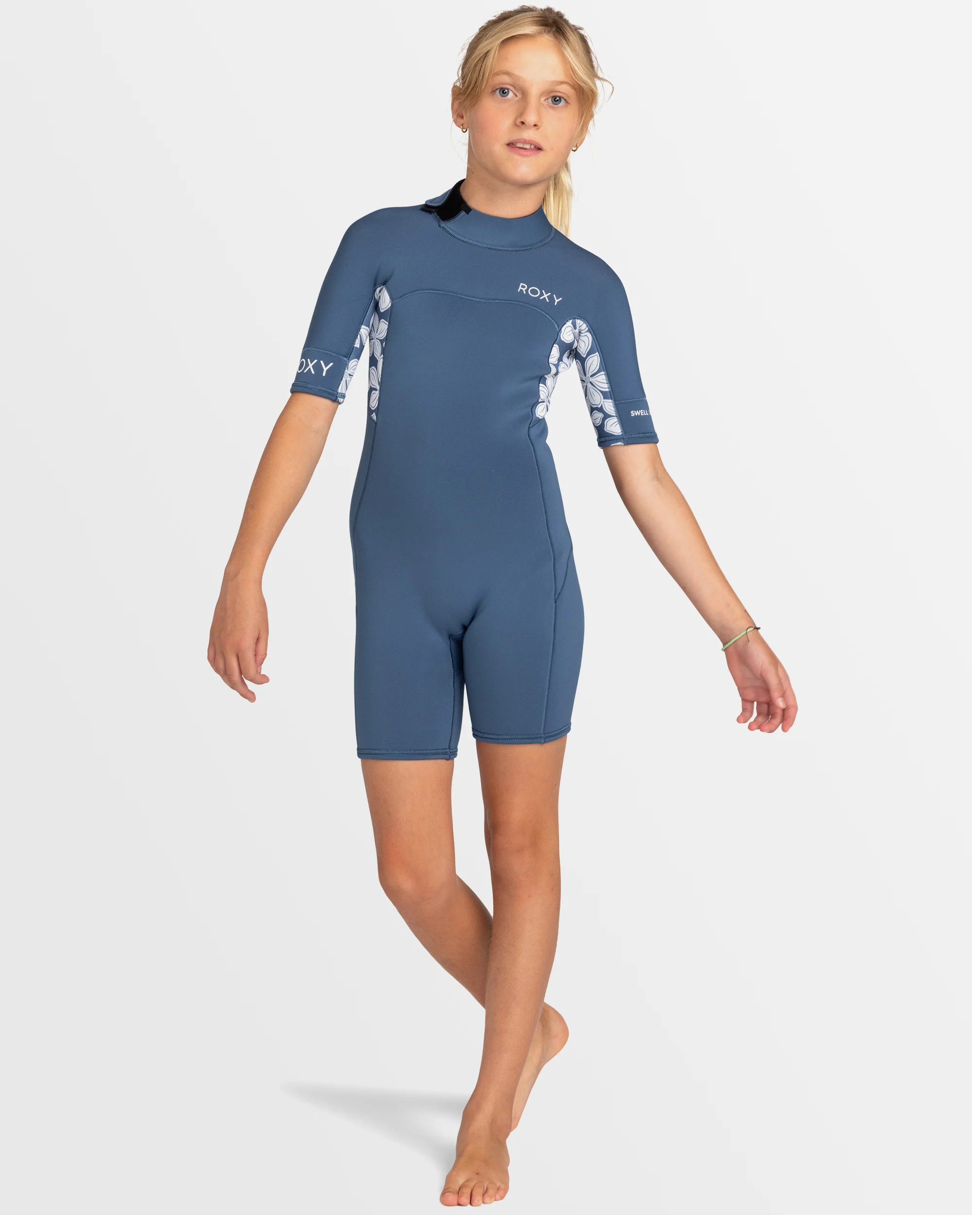 Girls 4-16 2mm Swell Series Back Zip Short Sleeve Springsuit - Image 5