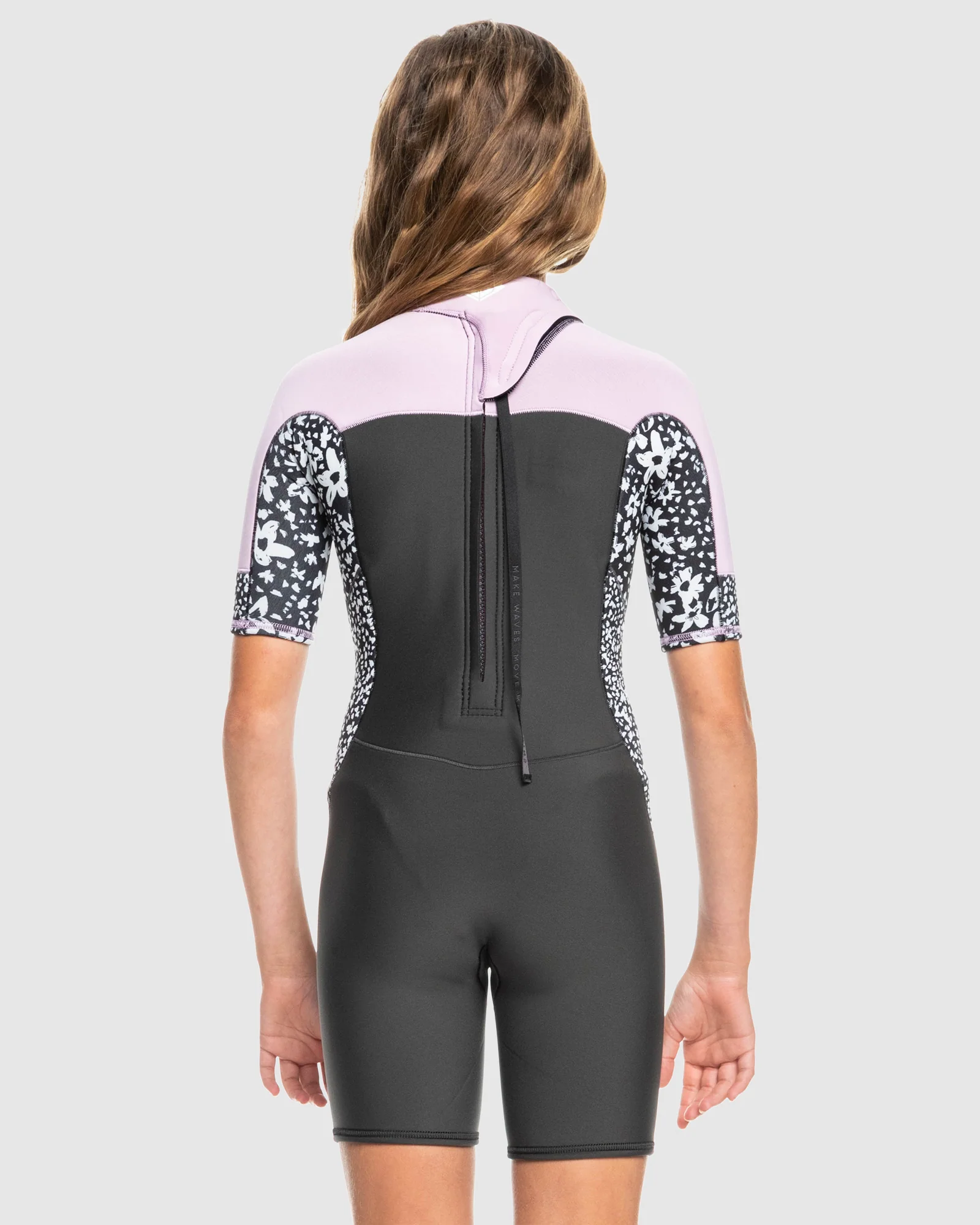 Girls 8-16 2mm Swell Series Short Sleeve Back Zip Springsuit - Image 3