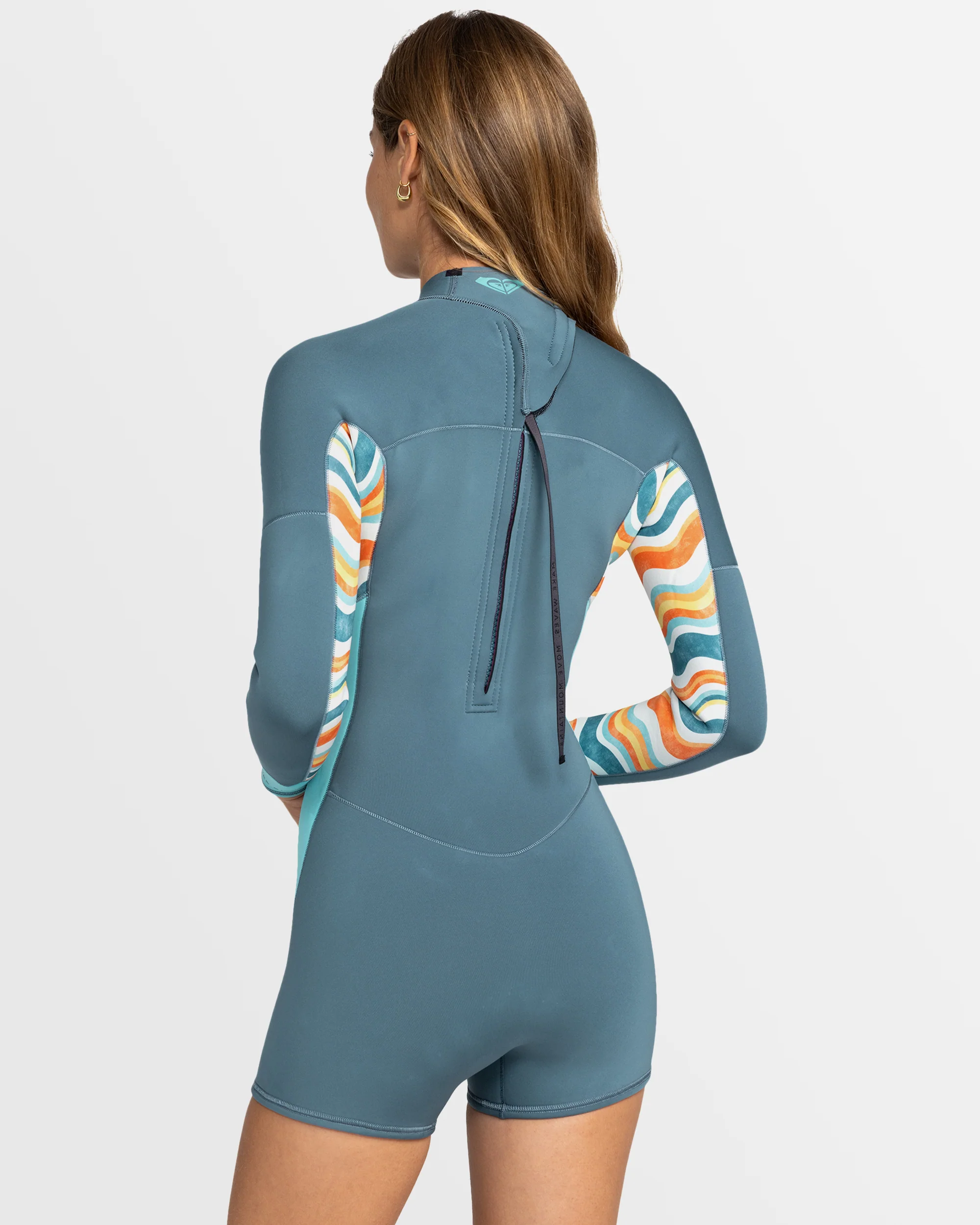 Womens 2mm Swell Series Long Sleeve Back Zip Springsuit - Image 4