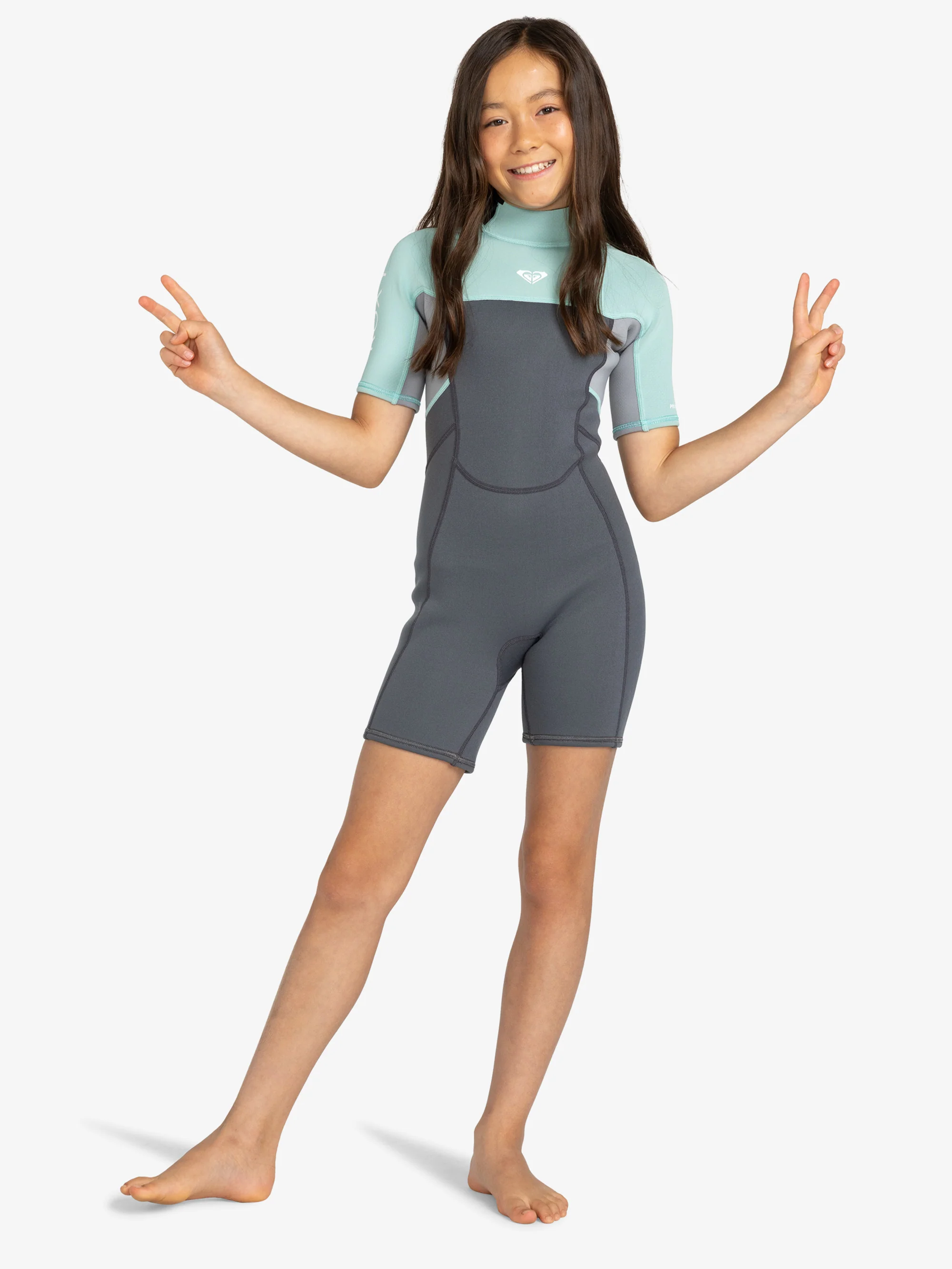 Girls 4-16 2/2mm Prologue Back Zip Short Sleeve Springsuit - Image 6