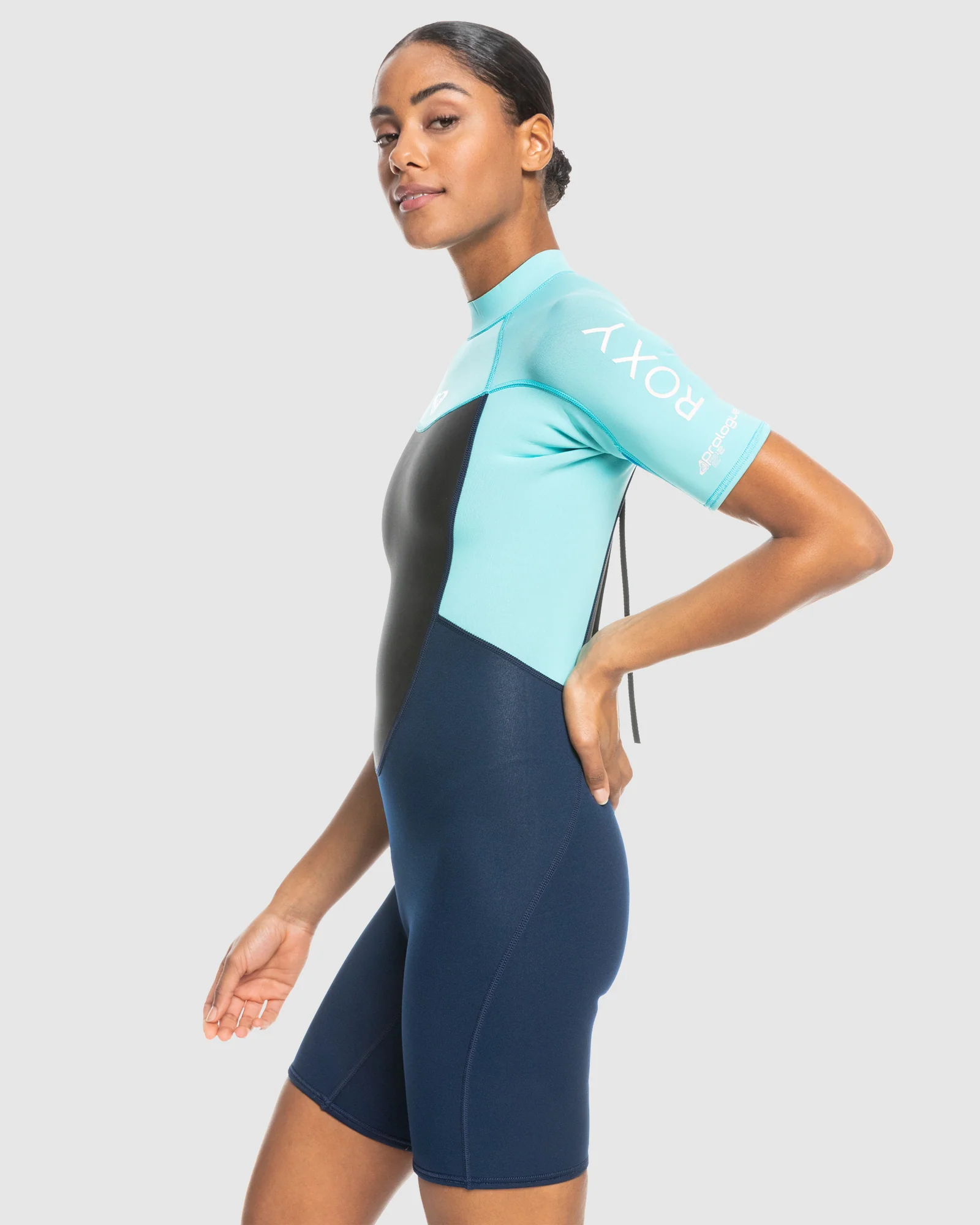 Womens 2/2mm Prologue Short Sleeve Back Zip Springsuit - Image 2