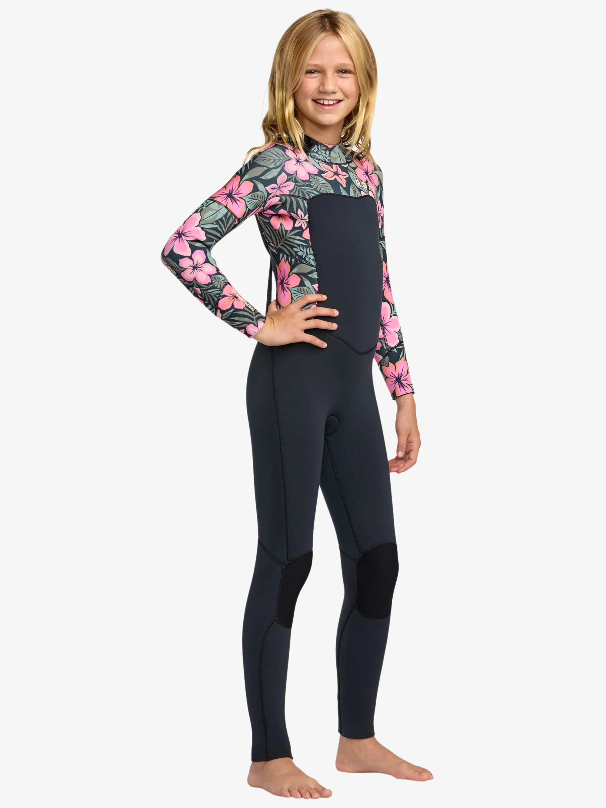 Girls 2-16 3/2mm Swell Natural Backzip Wetsuit - Image 3