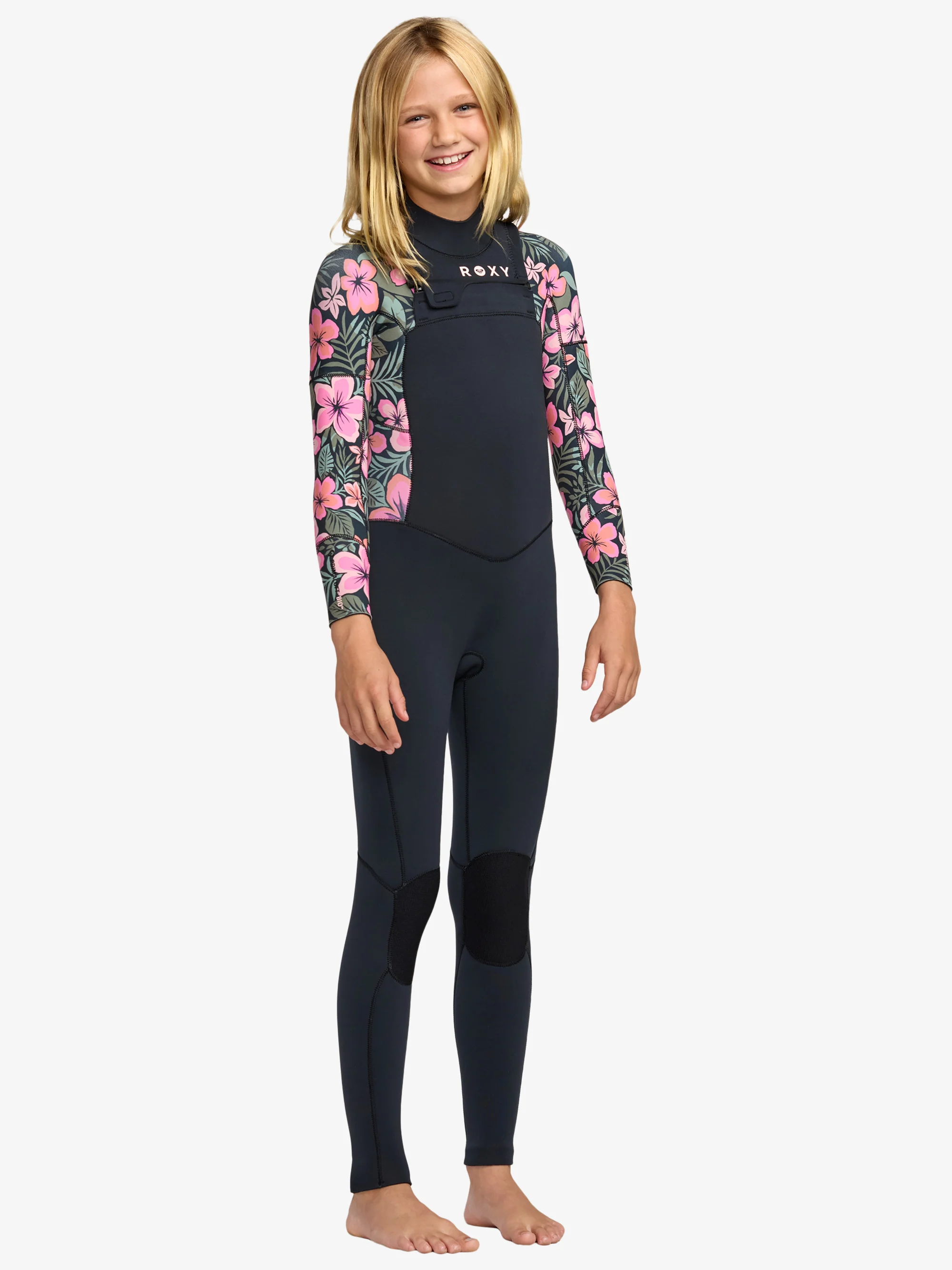 Girls 2-16 3/2mm Swell Natural Backzip Wetsuit - Image 4