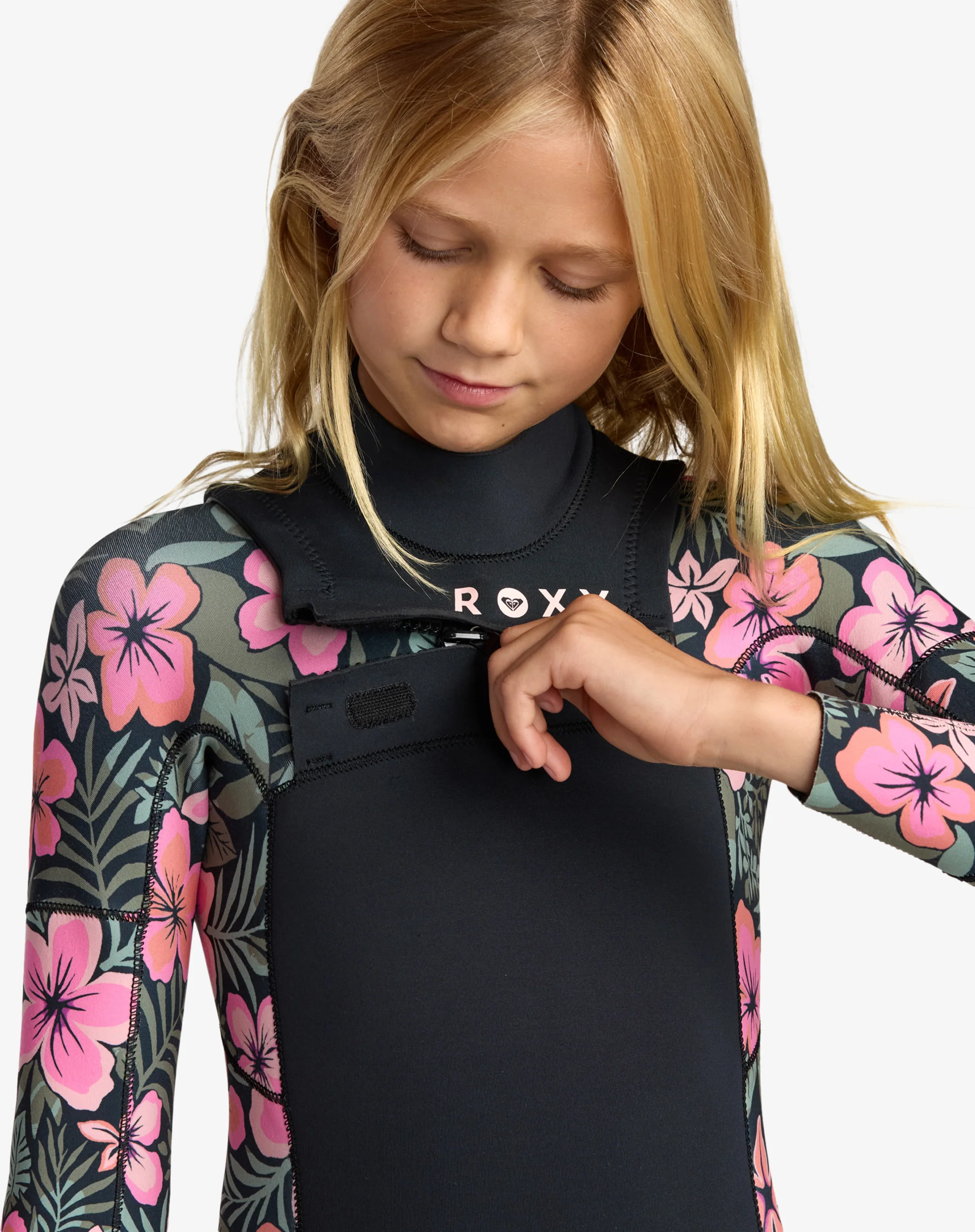 Girls 2-16 3/2mm Swell Natural Backzip Wetsuit - Image 5
