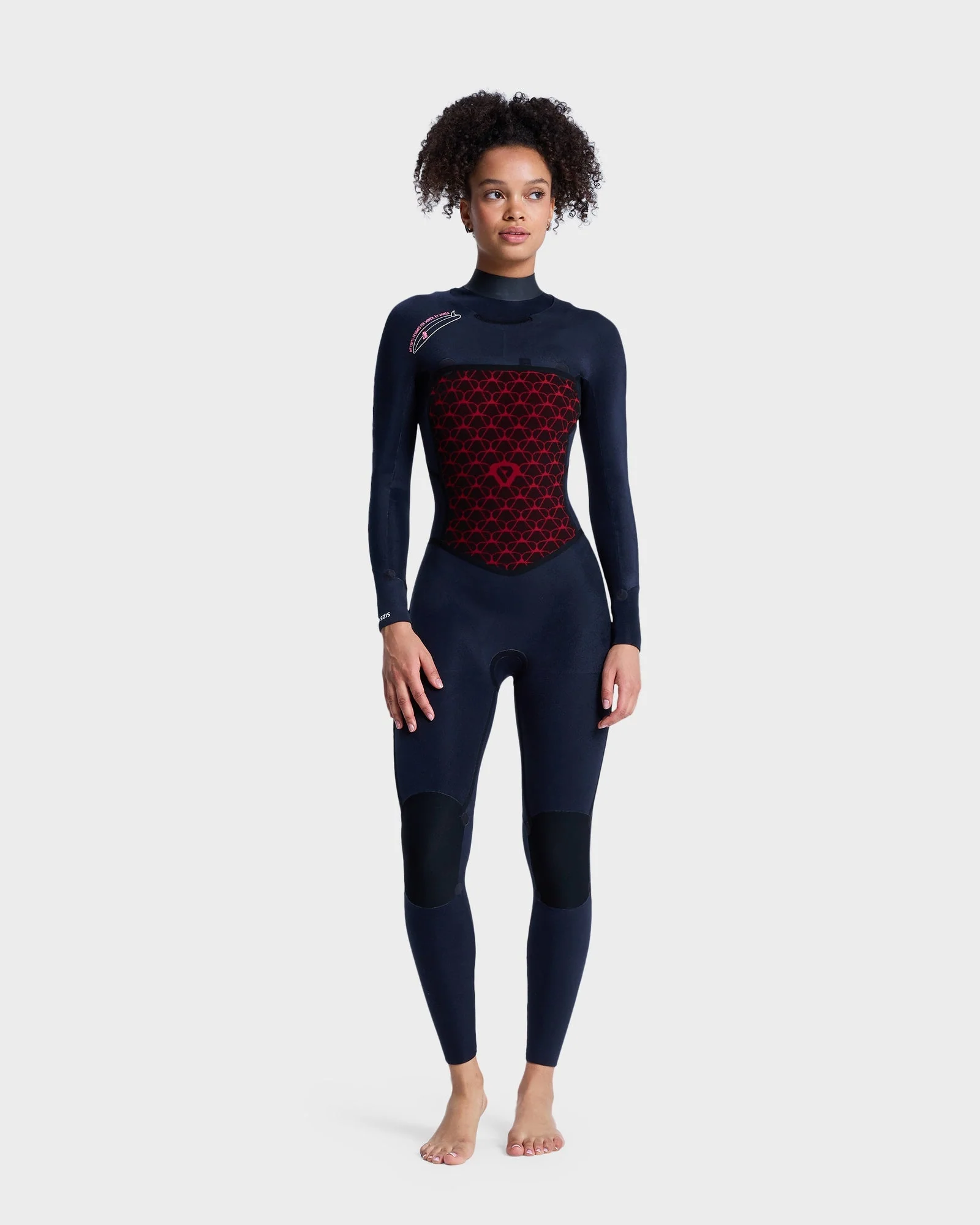 Womens 3/2mm Swell Natural Chest Zip Wetsuit - Image 5