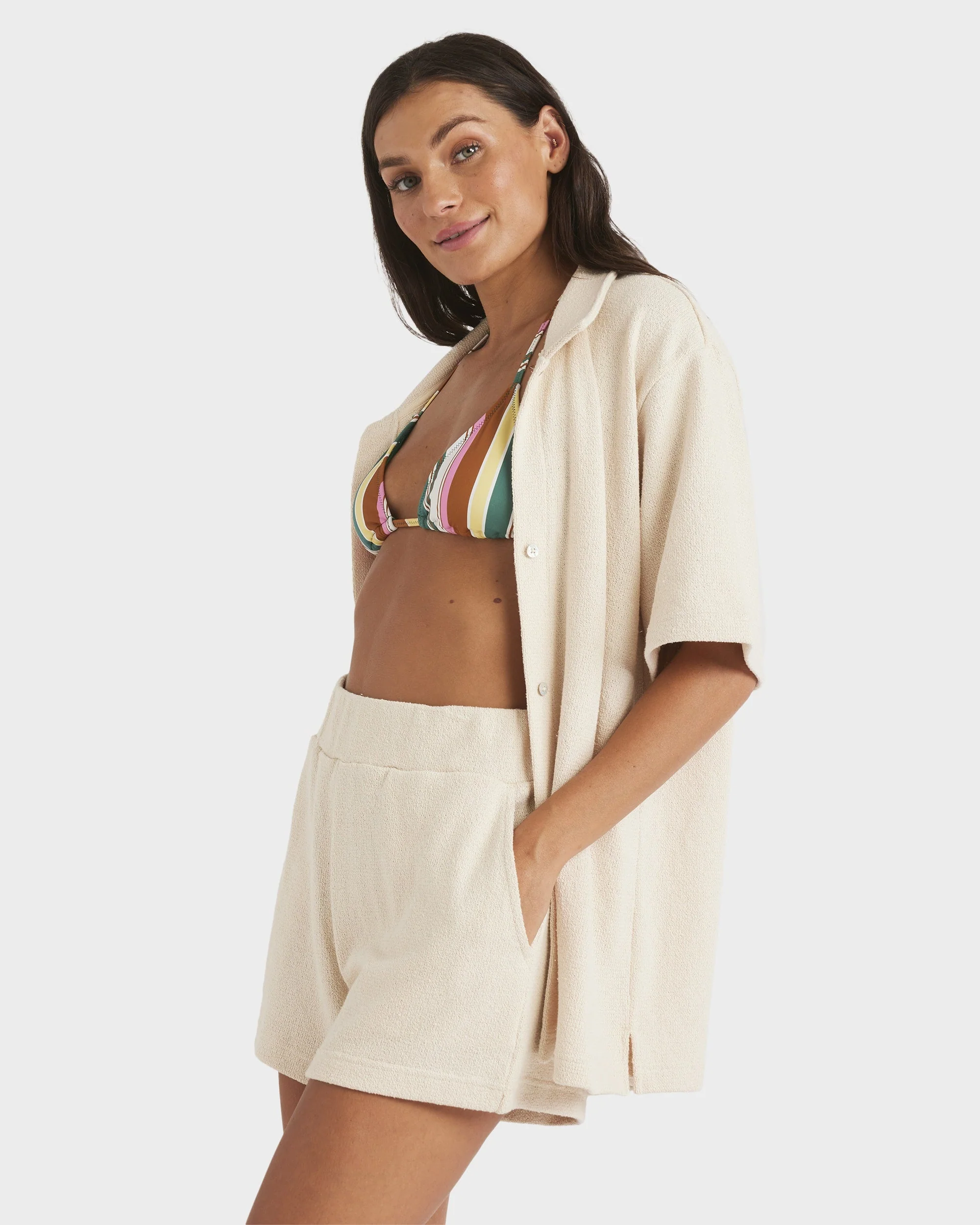 Womens Always Sunny Elastic Waist Shorts - Image 3