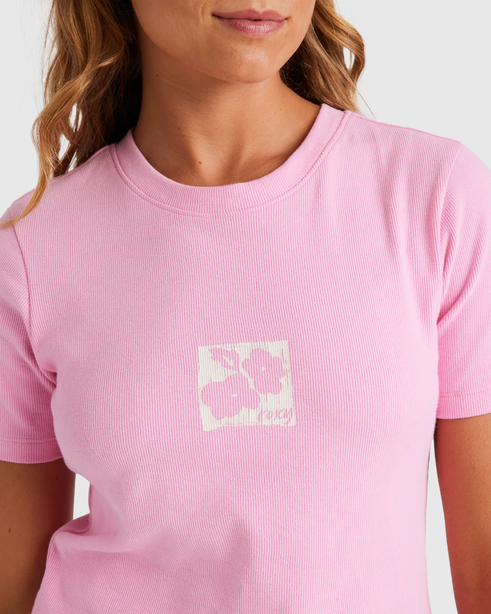 Womens Baby Tee Short Sleeve Rib Knit Top - Image 4