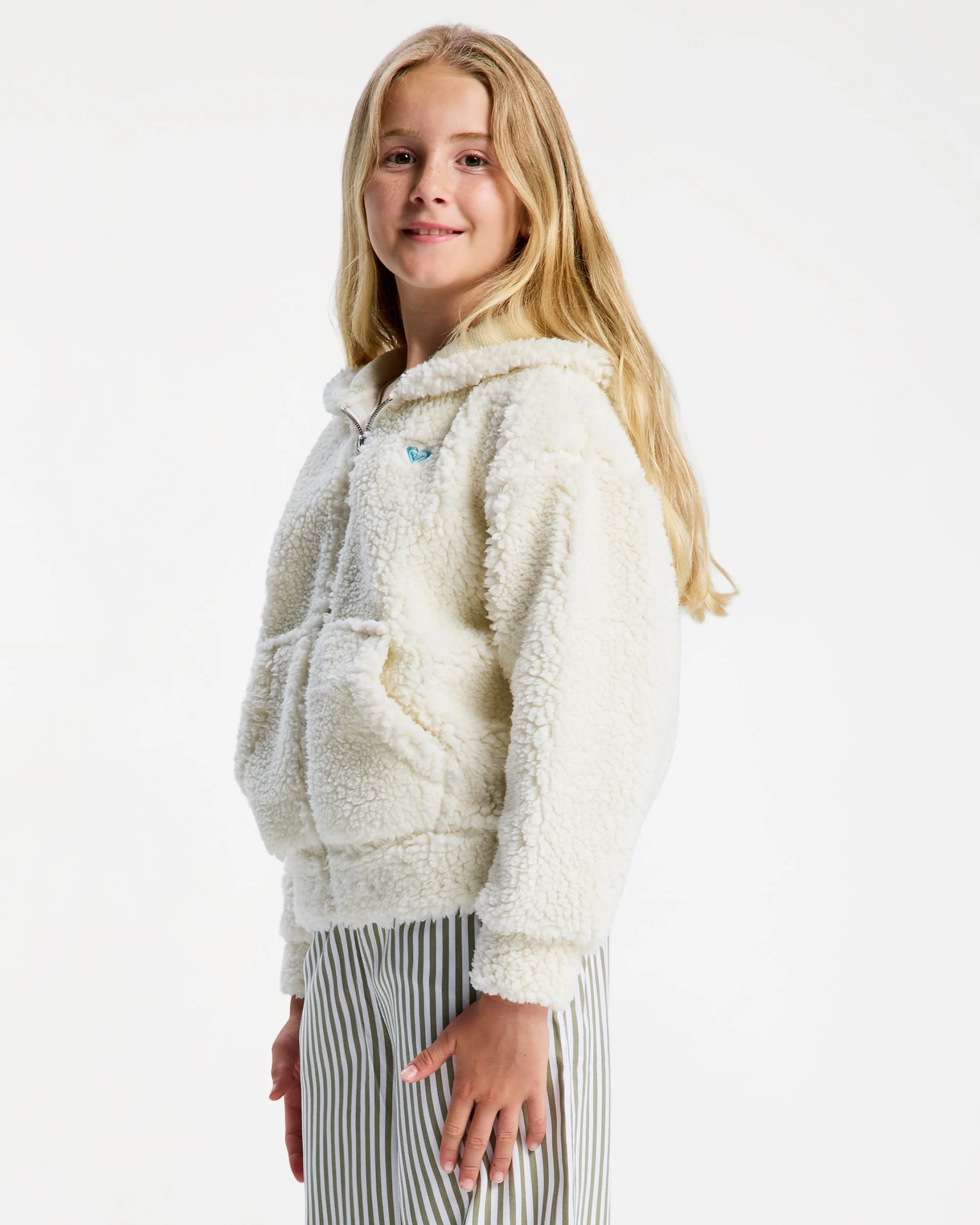 Girls 4-16 Back to Full Fleece Jacket - Image 4