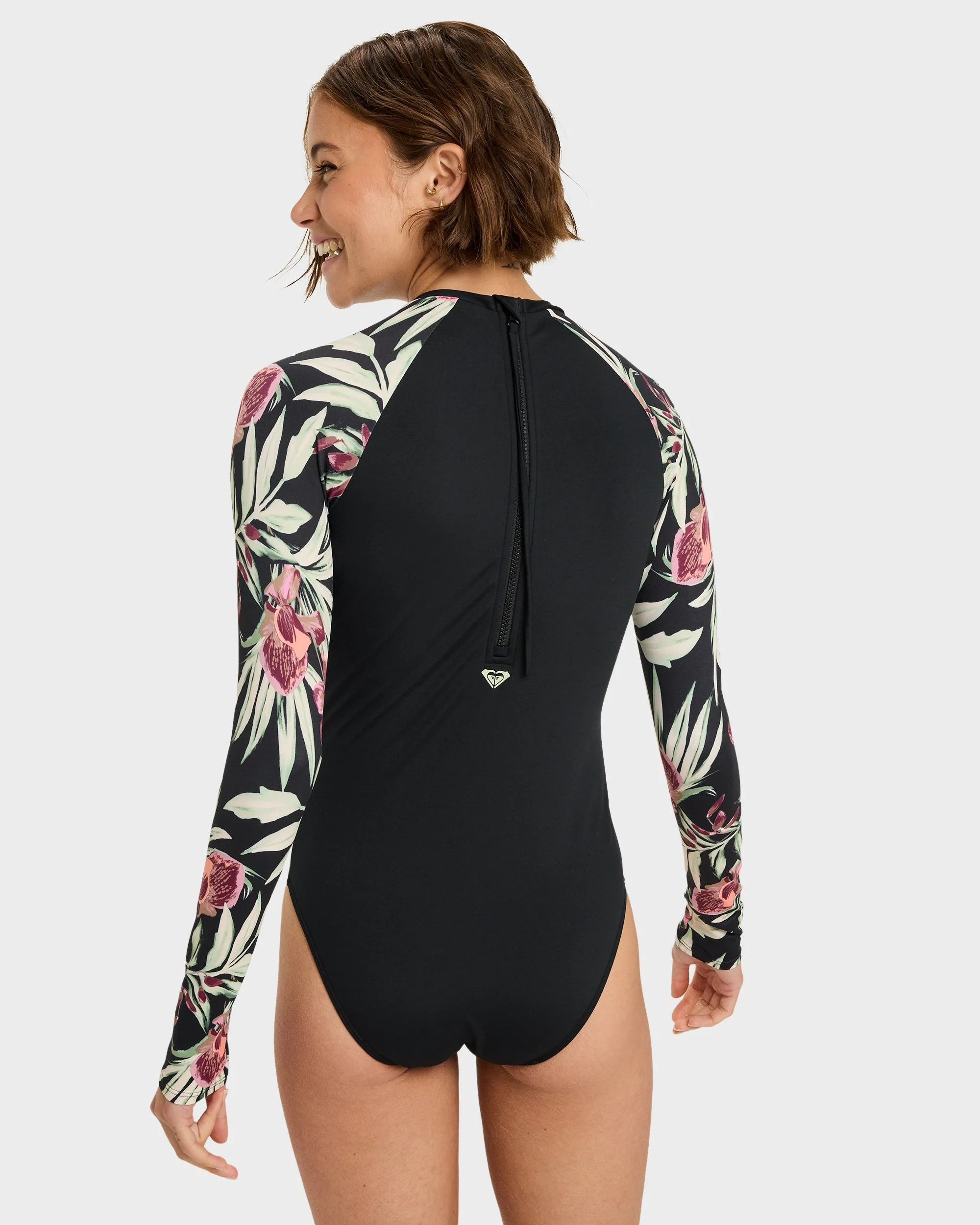 Womens Basix Mix Onesie Long Sleeve Rash Vest - Image 2