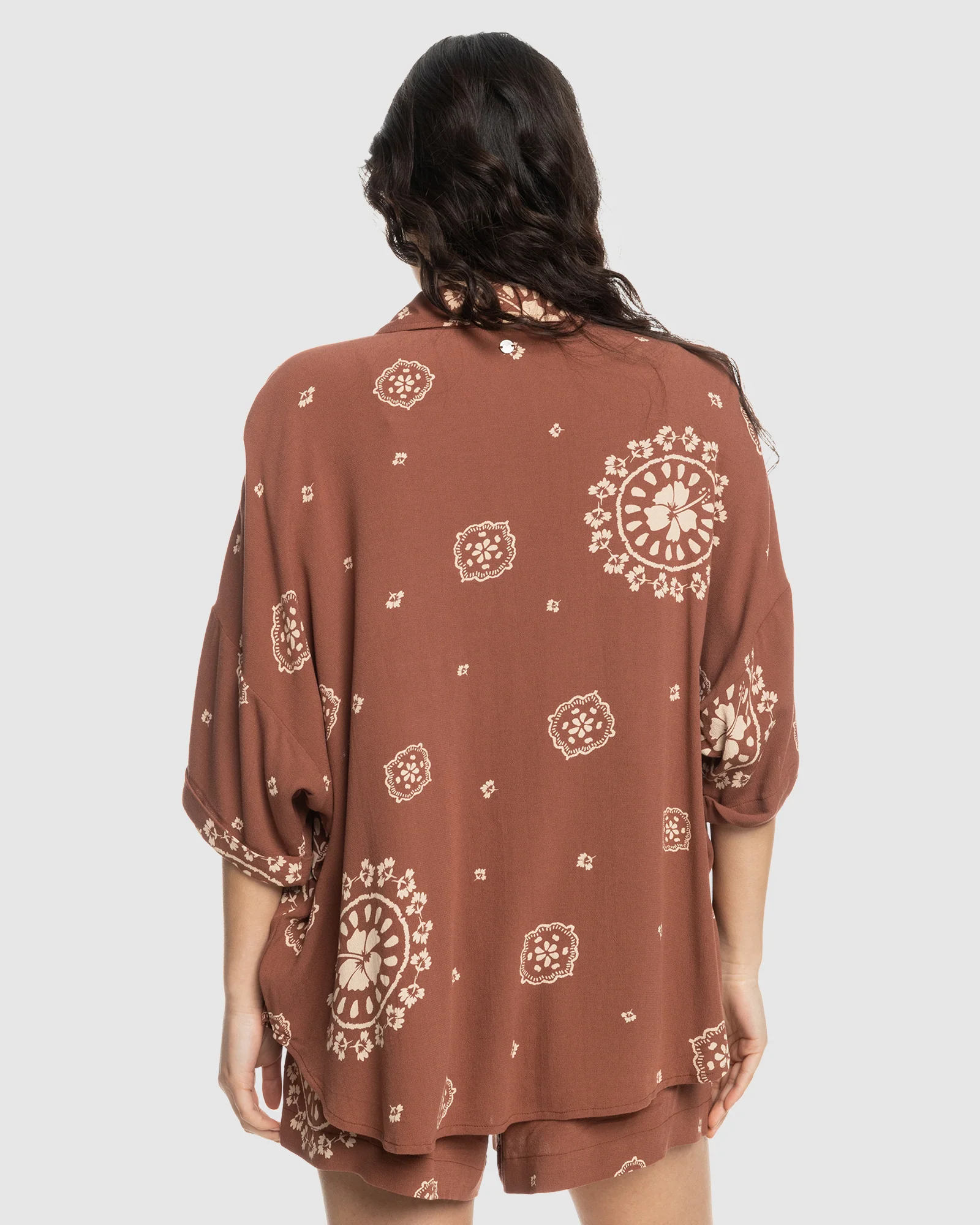 Womens Beach Nostalgia Short Sleeve Shirt - Image 3