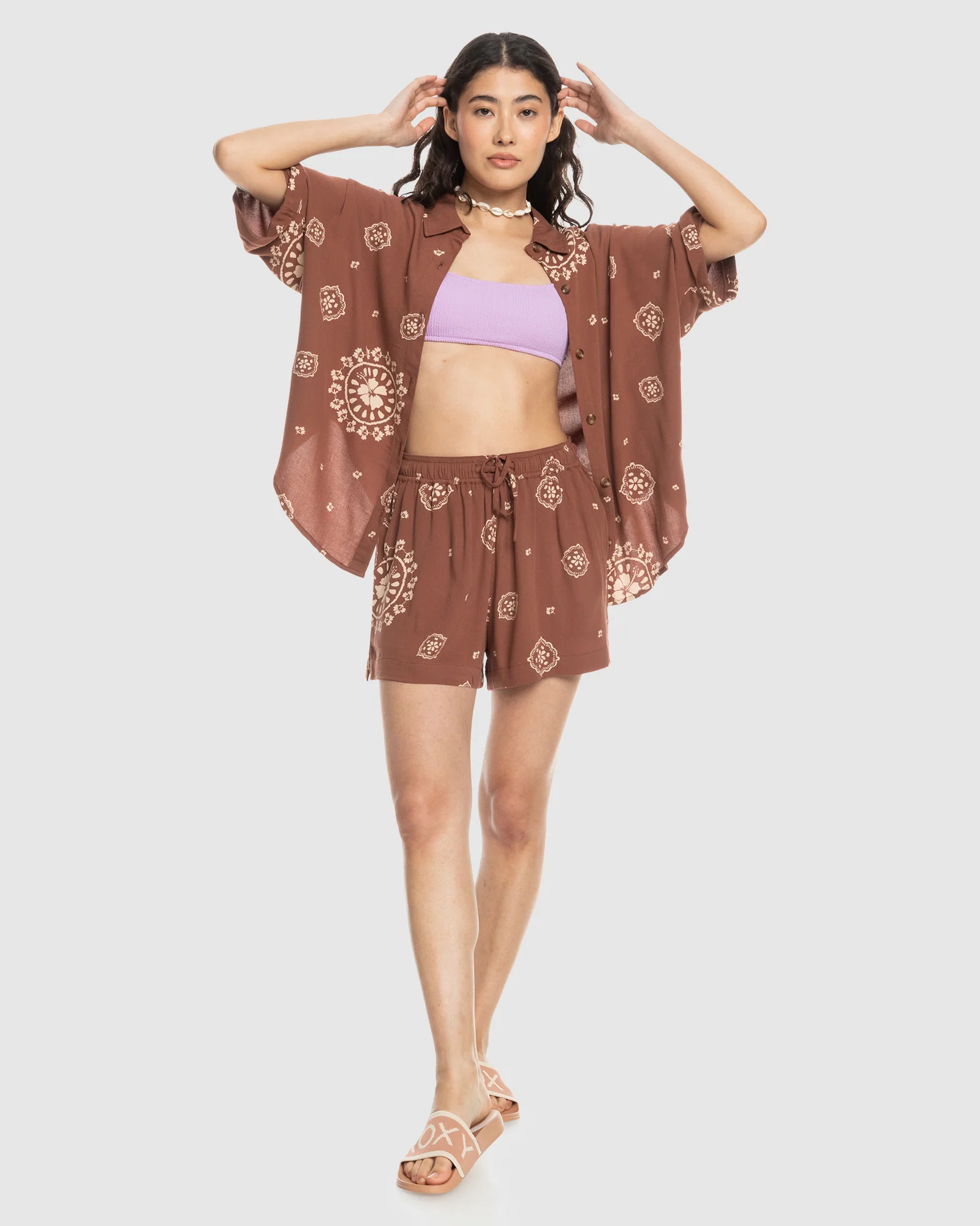 Womens Beach Nostalgia Short Sleeve Shirt - Image 5