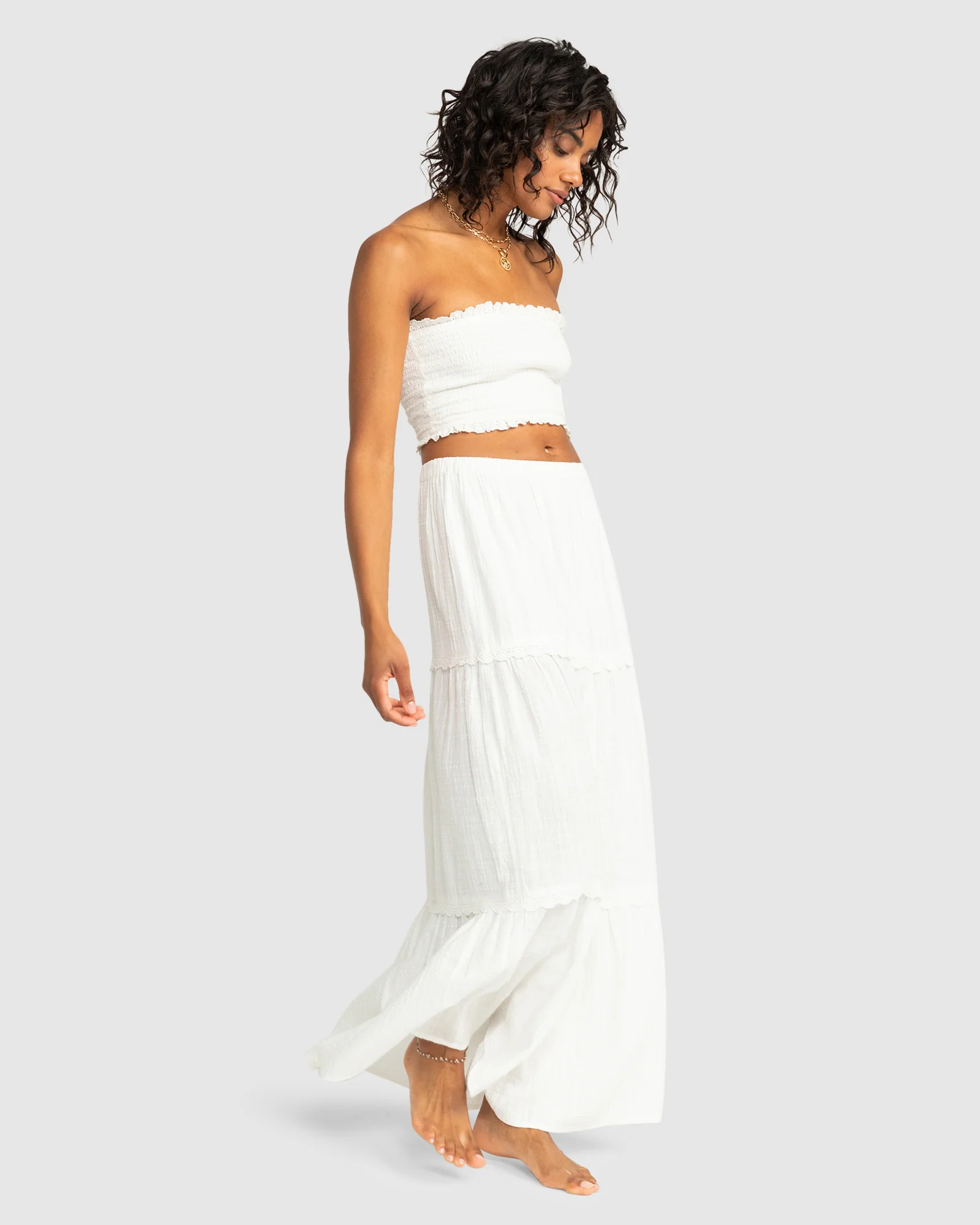Womens Beachside Tiered Maxi Skirt - Image 5