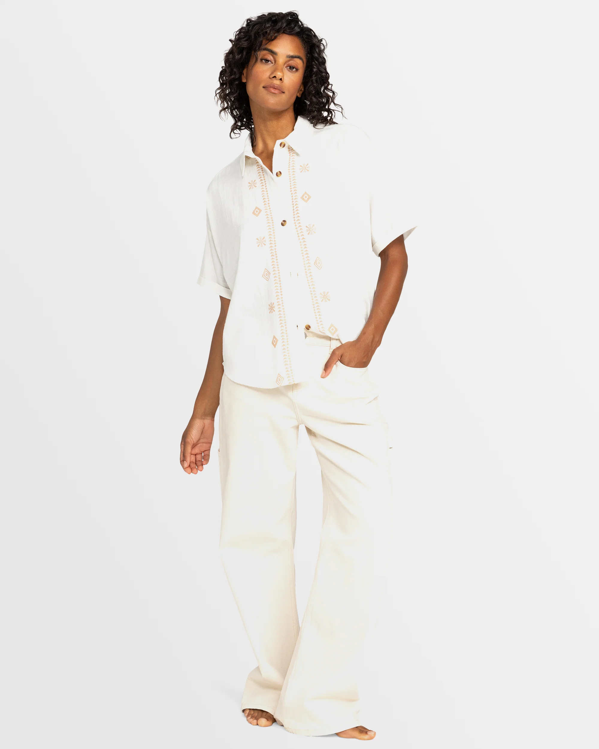 Womens Beachy Nostalgia Short Sleeve Shirt - Image 5
