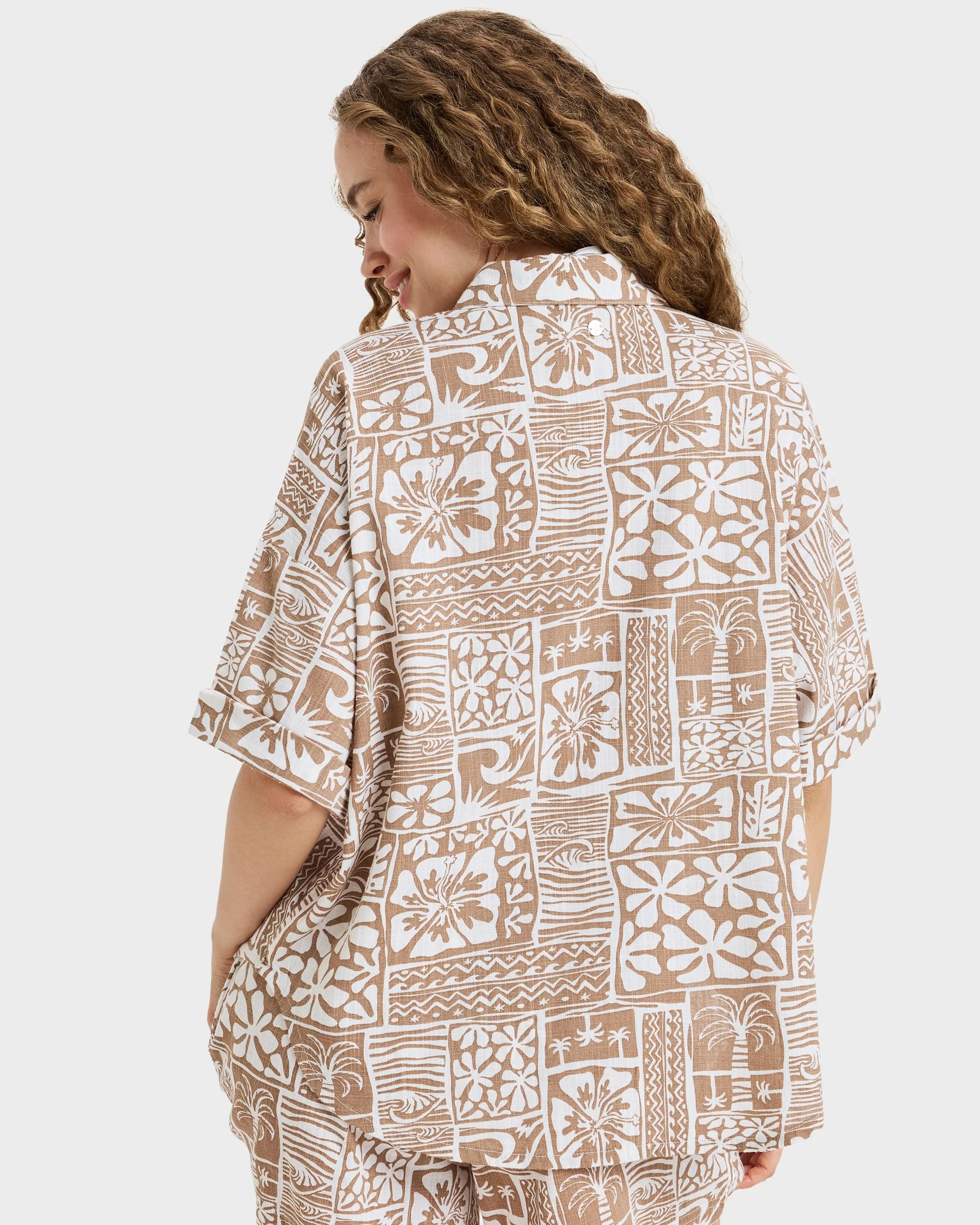 Womens Beachy Nostalgia Slub Short Sleeve Shirt - Image 3