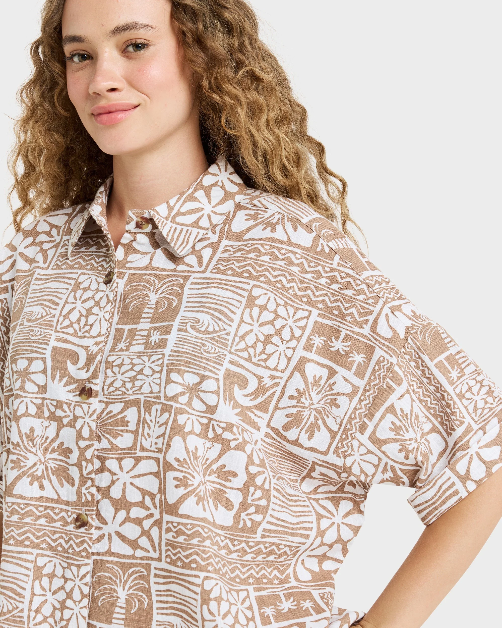 Womens Beachy Nostalgia Slub Short Sleeve Shirt - Image 6
