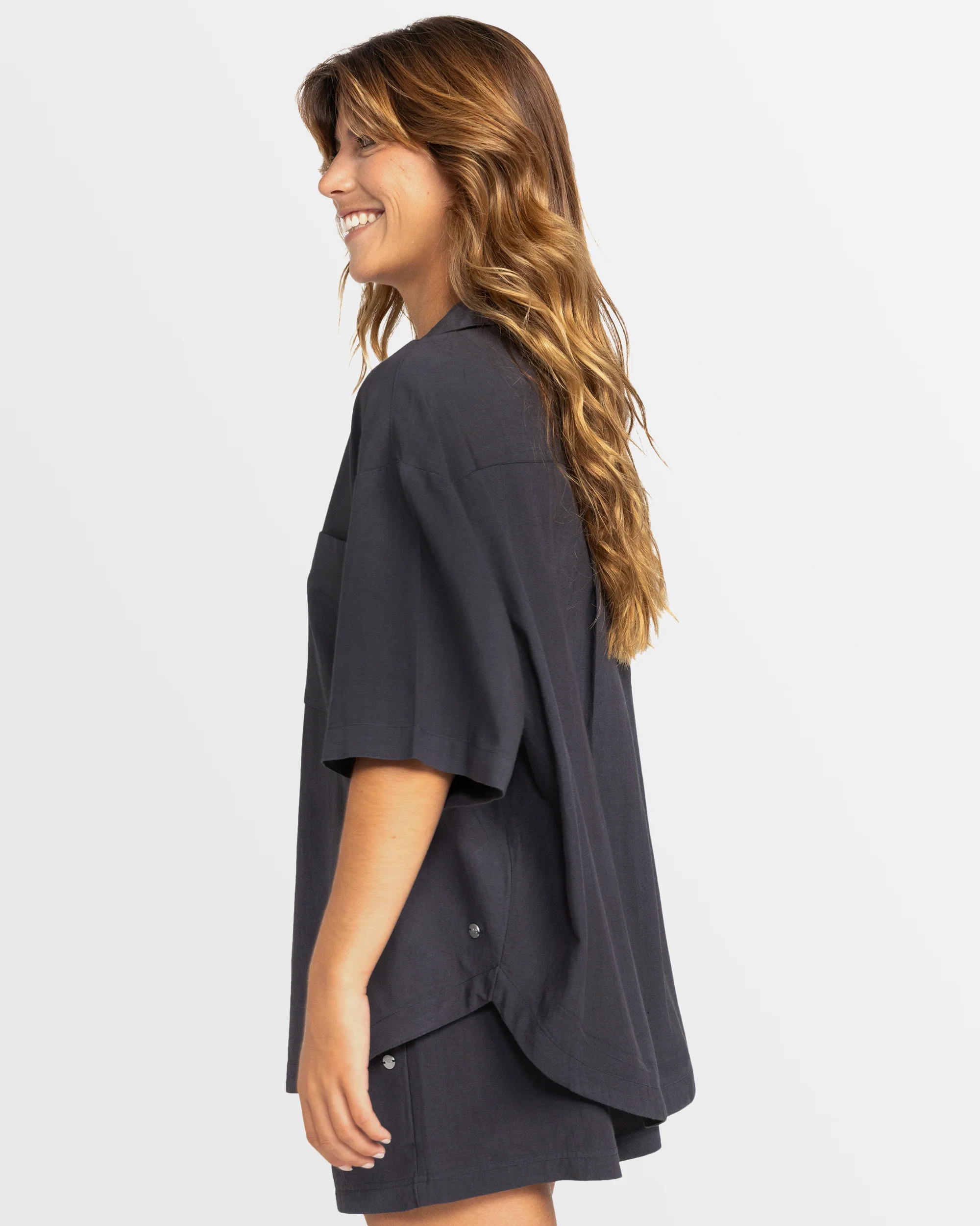 Womens Bisous Oversized Short Sleeve Shirt - Image 2