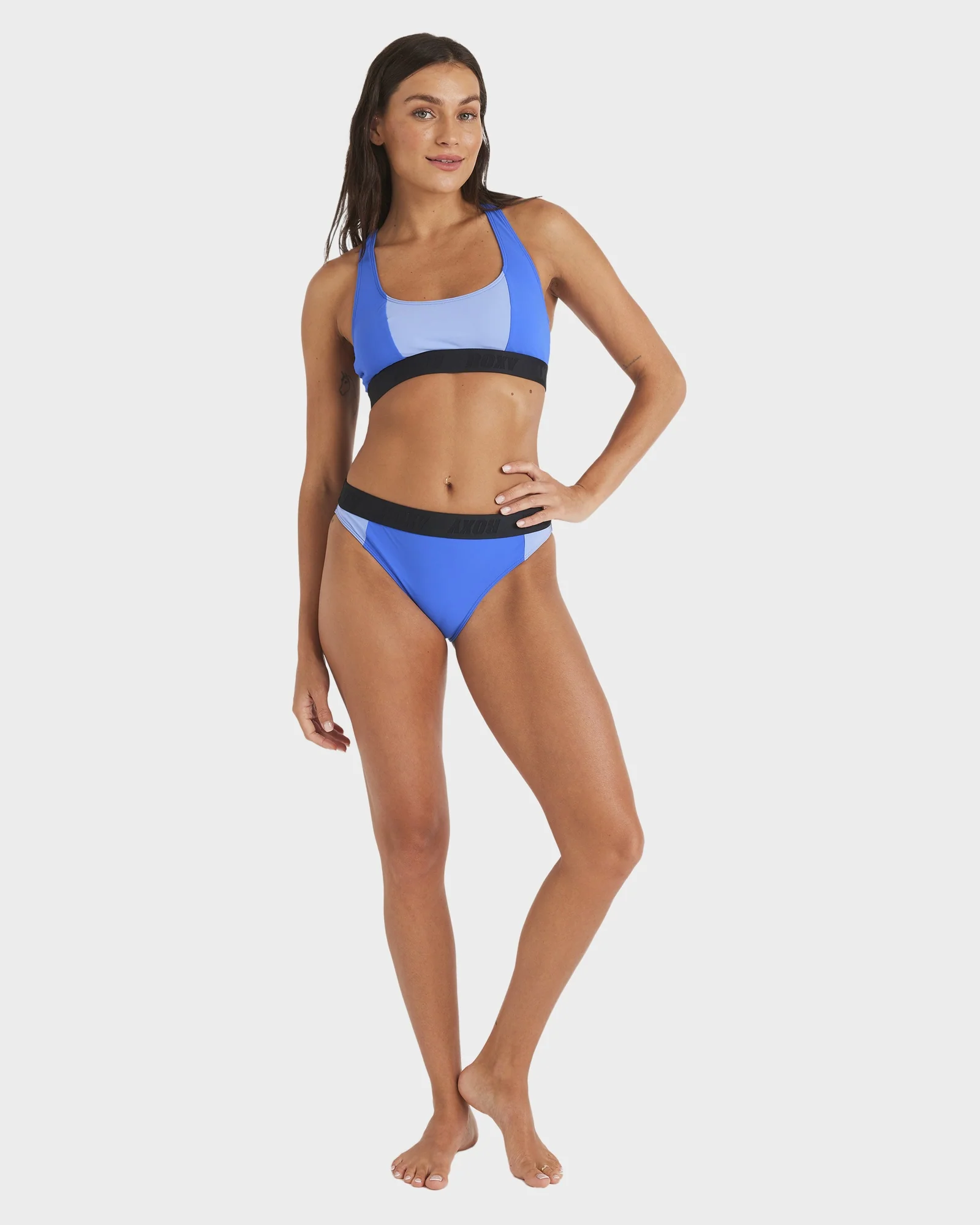Womens Block Active Cross Back Moderate Bikini Bottom - Image 8