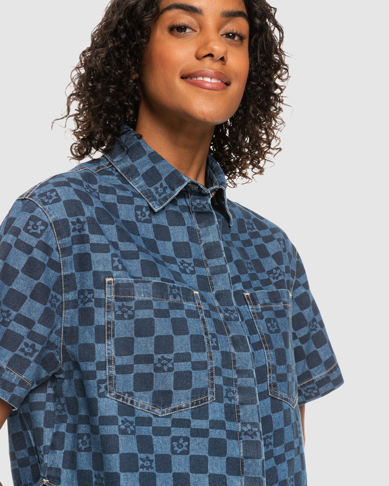 Womens Blue Wave Club Printed Shirt - Image 4