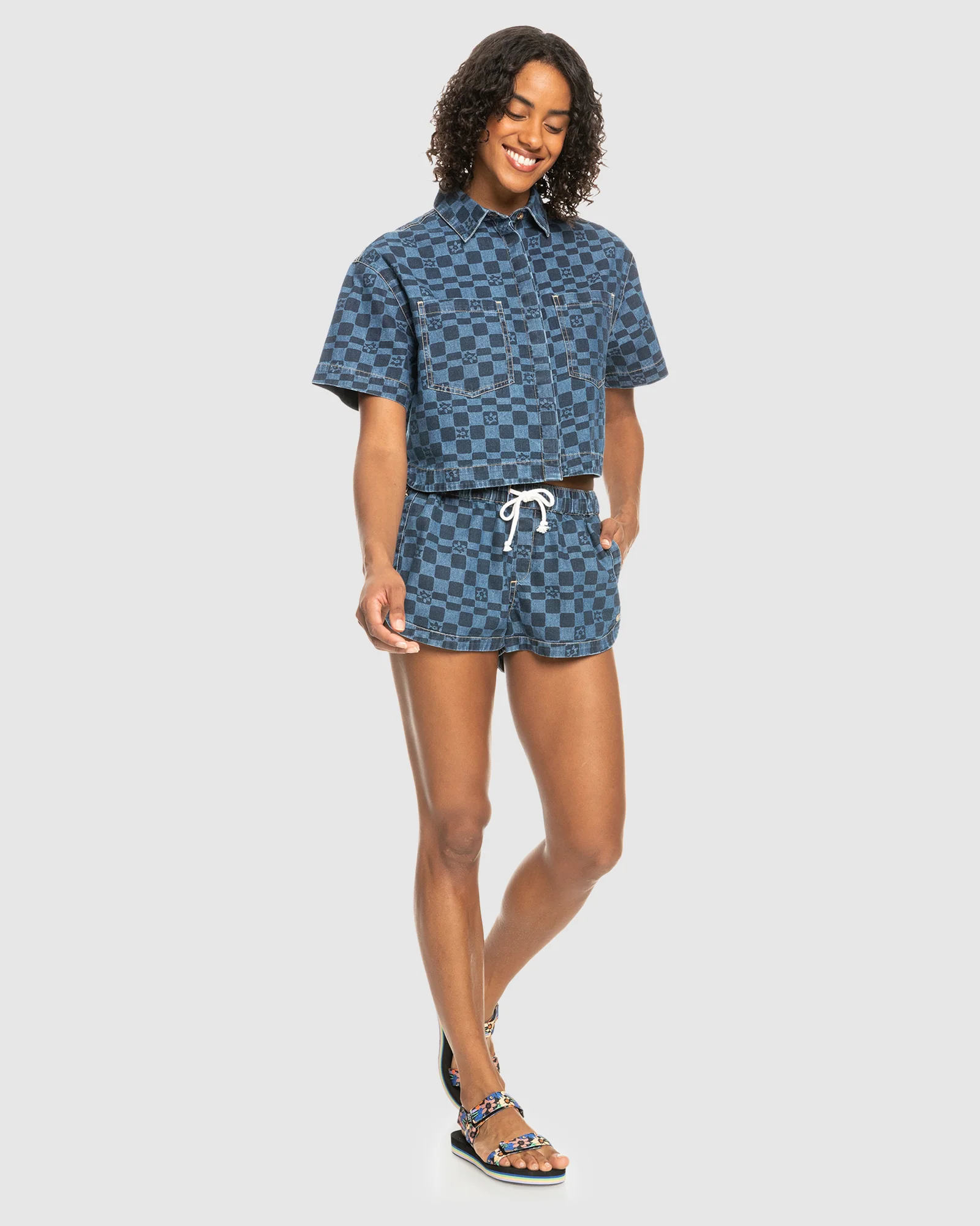Womens Blue Wave Club Printed Shirt - Image 5
