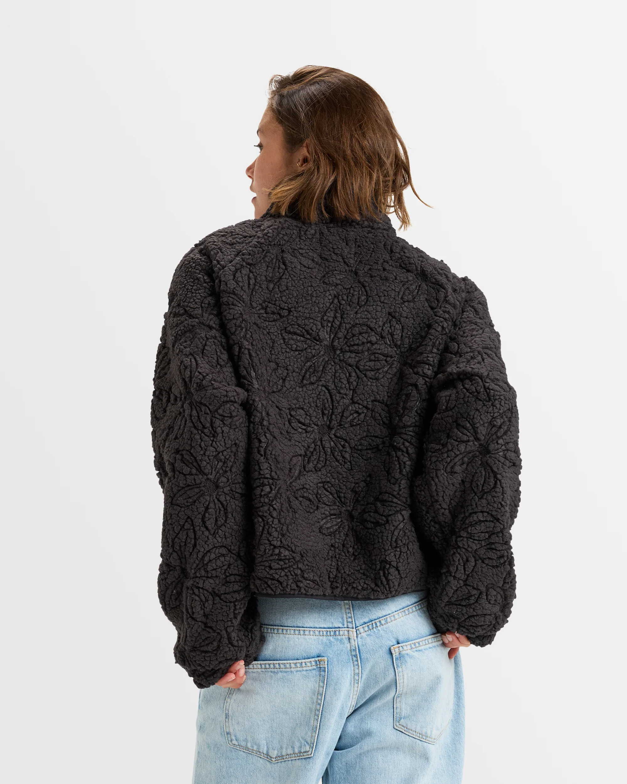 Womens Blurry Cloud Full Zip Polar Jacket - Image 3