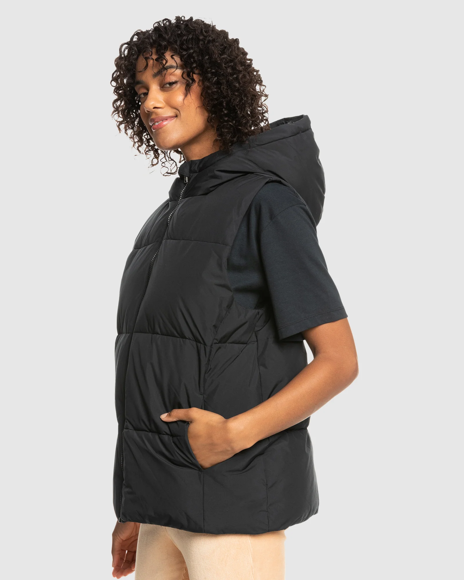 Womens Bright Side Longline Hooded Puffer Jacket - Image 2