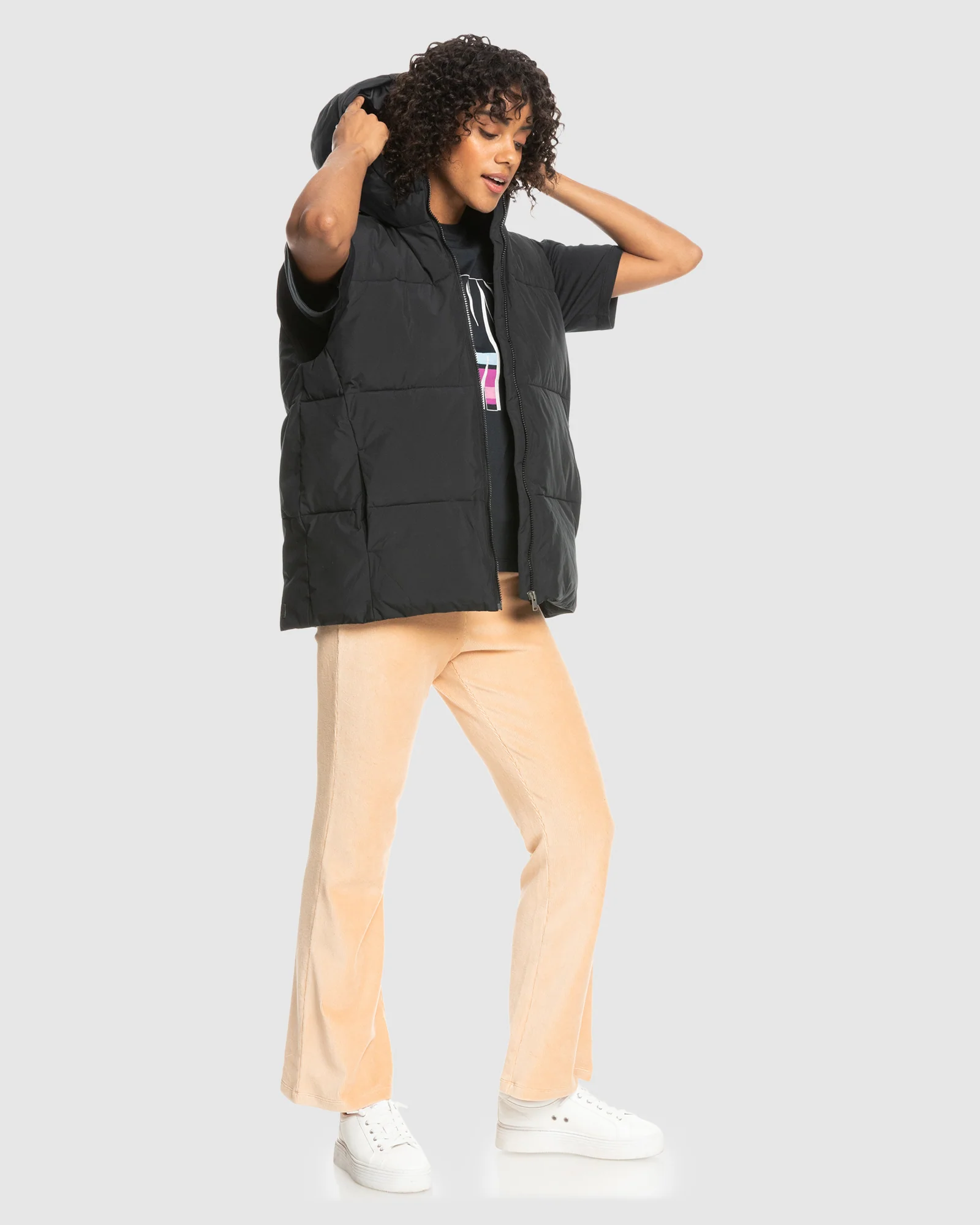 Womens Bright Side Longline Hooded Puffer Jacket - Image 5