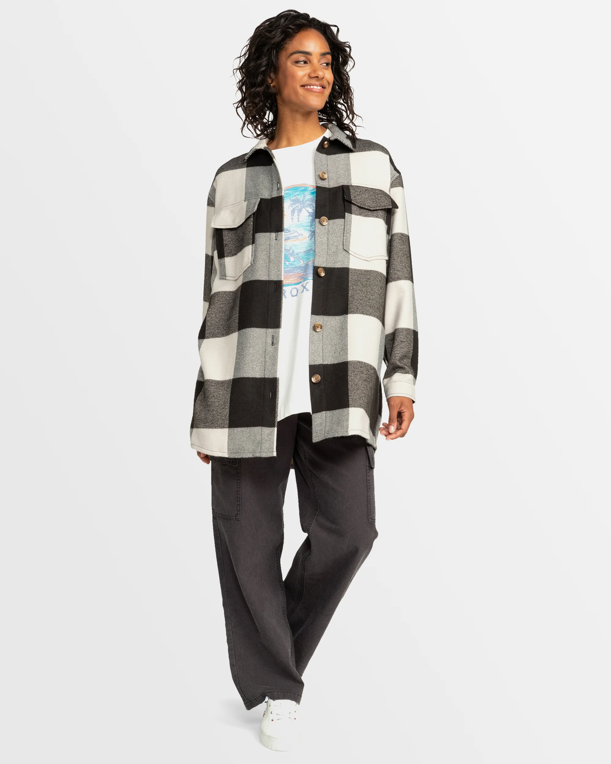 Womens Check The Swell Checkered Shacket - Image 5