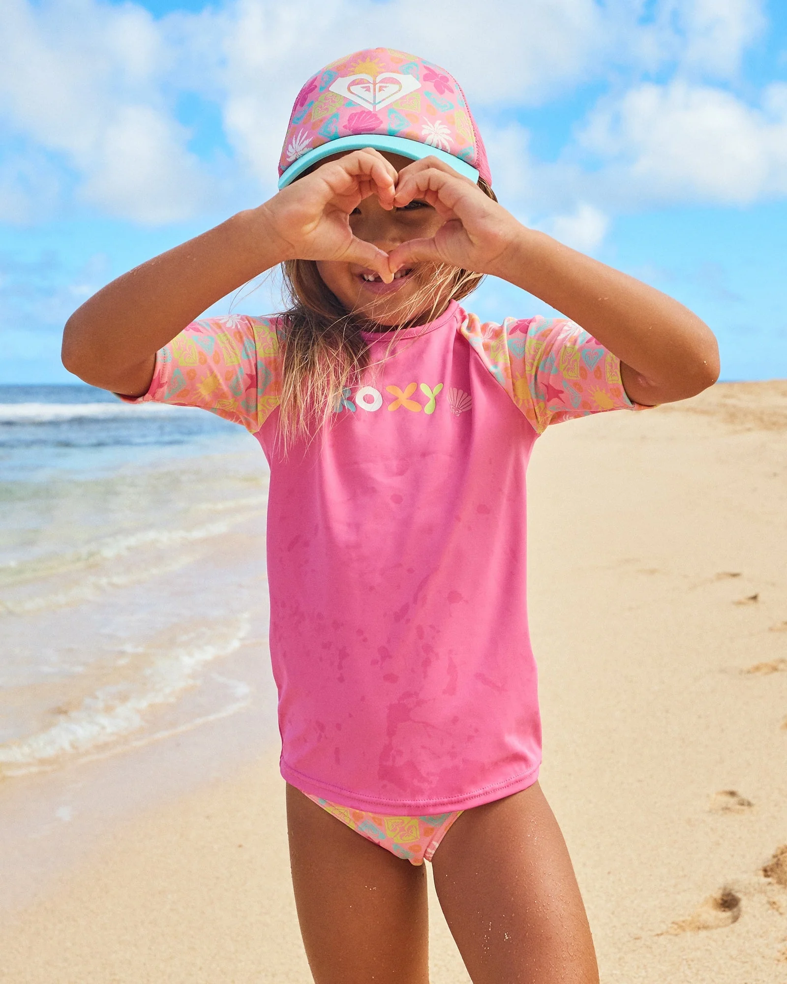 Girls 2-7 Check TW Lycra Set Rash Vest - Image 3
