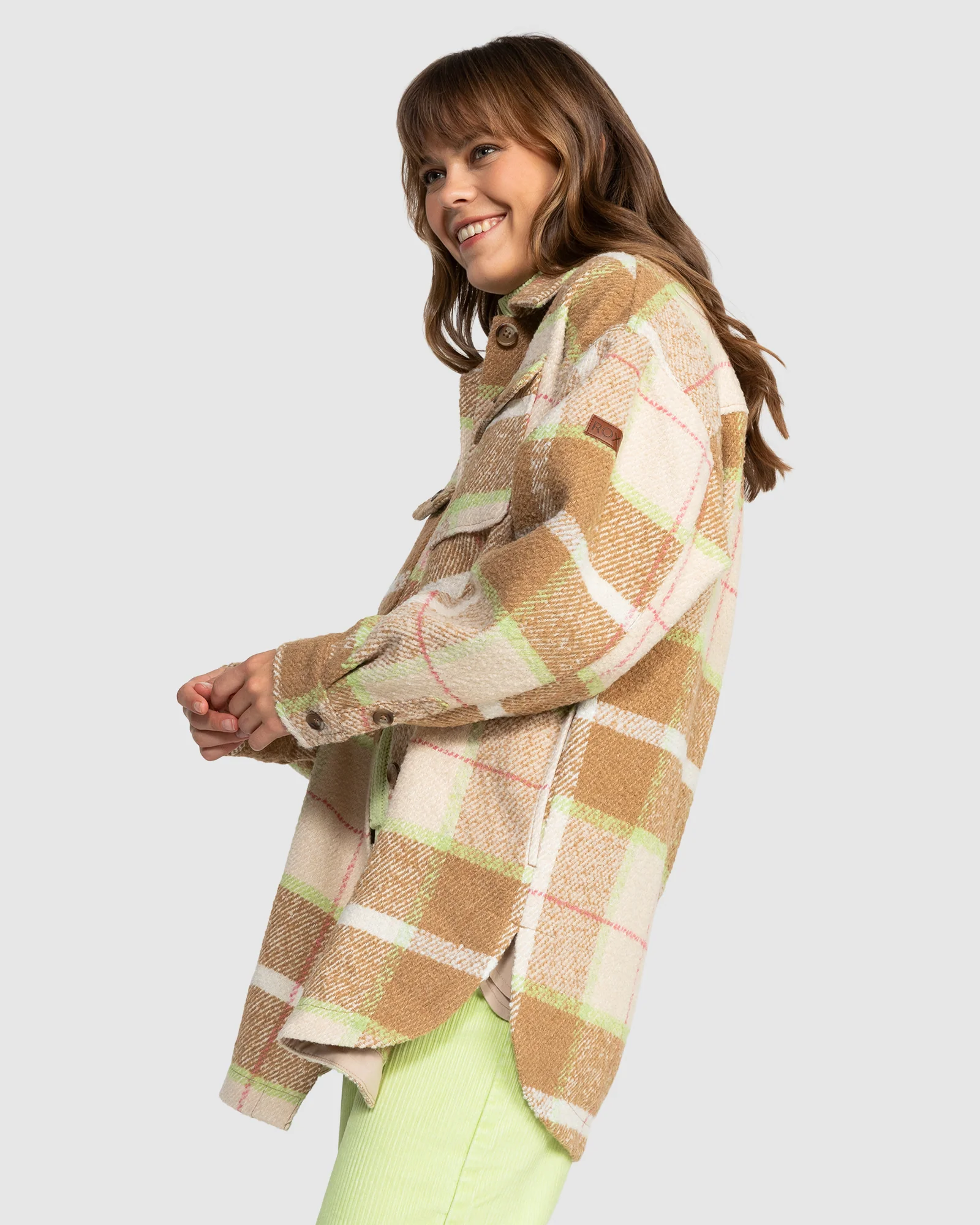 Womens Checking It Out Checkered Shacket - Image 2