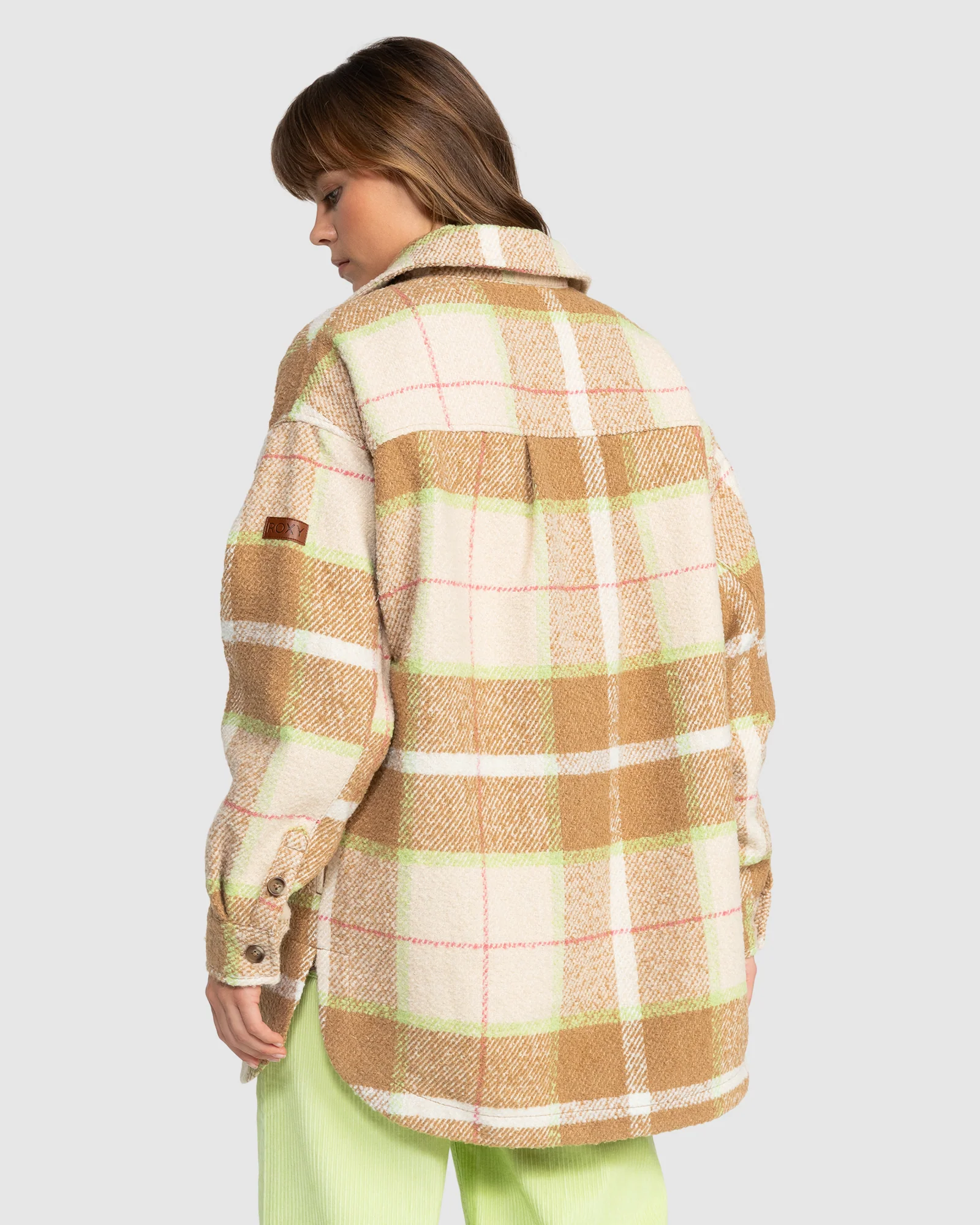Womens Checking It Out Checkered Shacket - Image 3