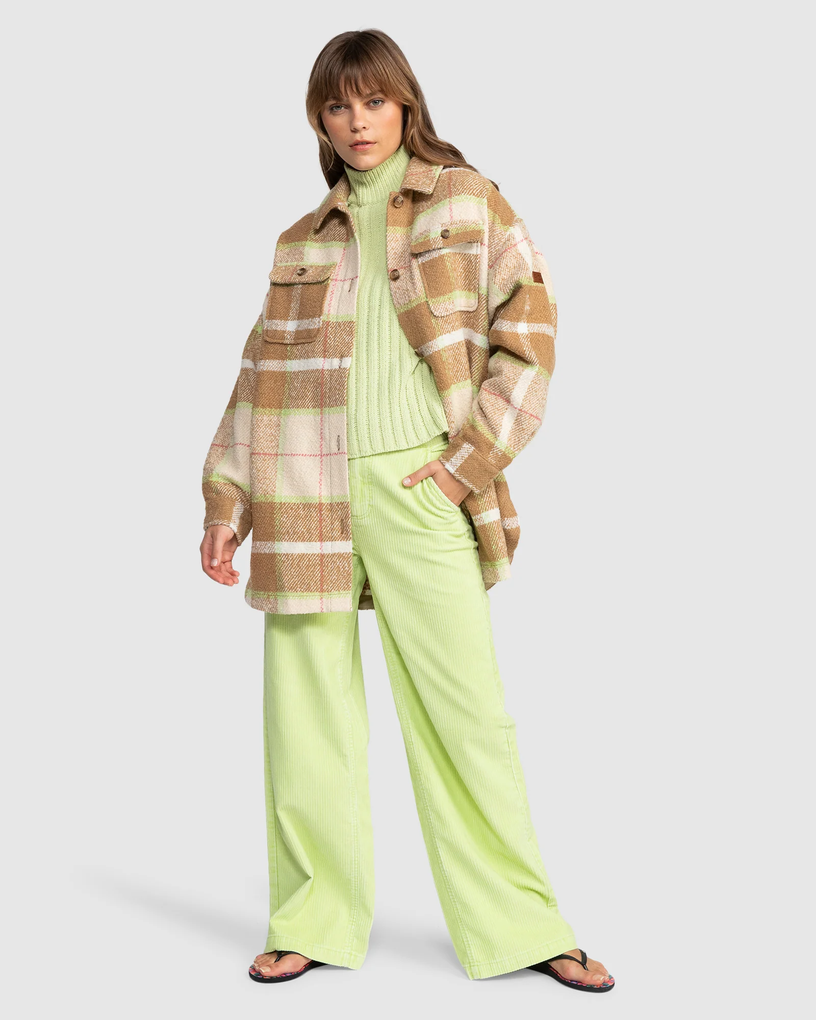Womens Checking It Out Checkered Shacket - Image 5