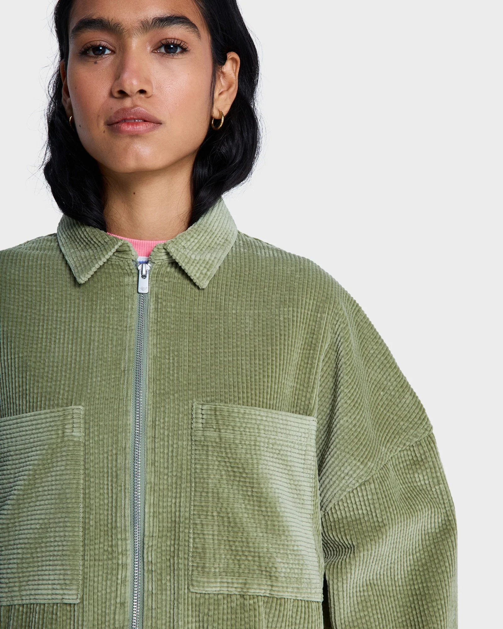 Womens Chilled Out Washed Cord Long Sleeve Shirt - Image 4