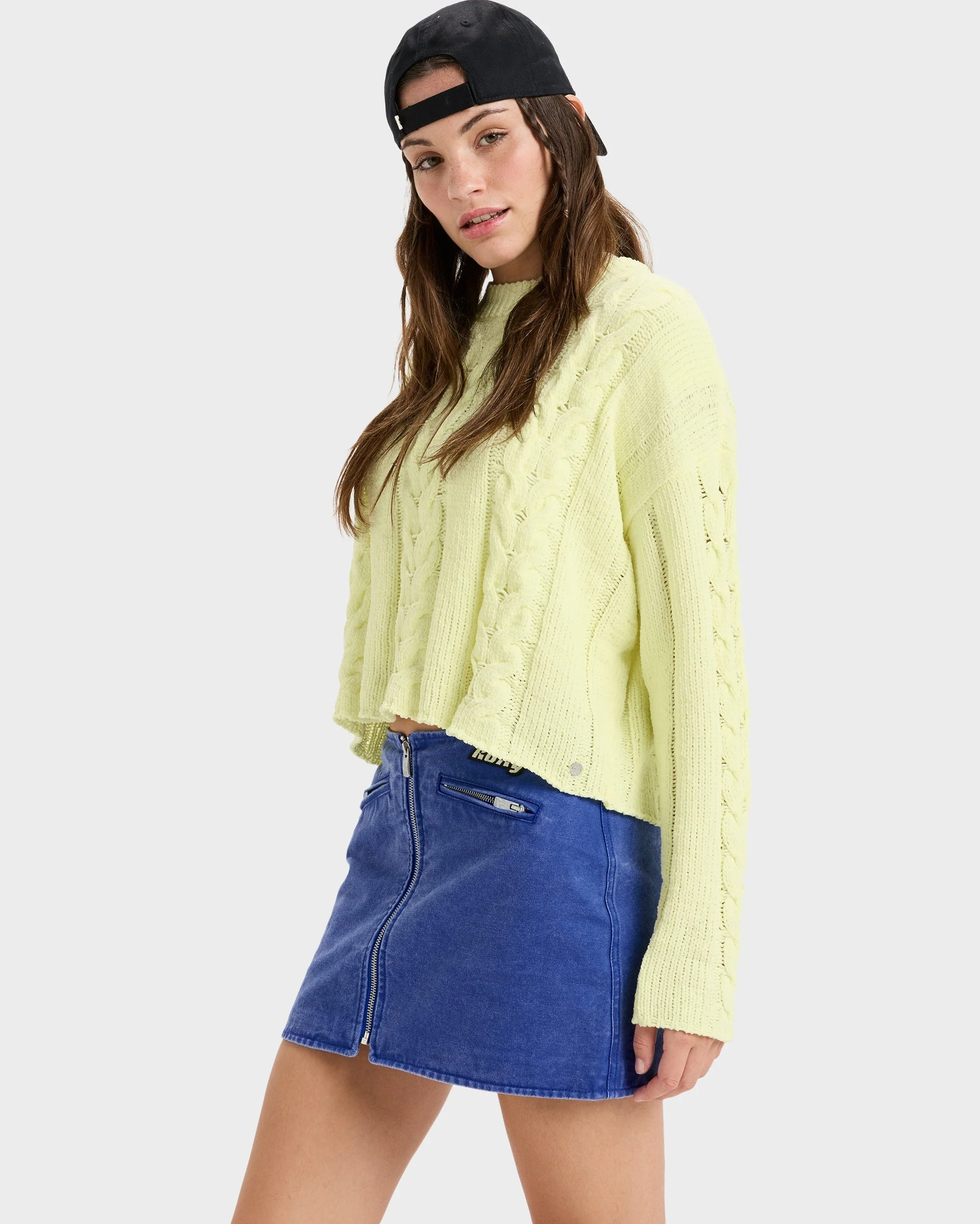 Womens Chloe Kim Mini Moto Denim Skirt - Image 2