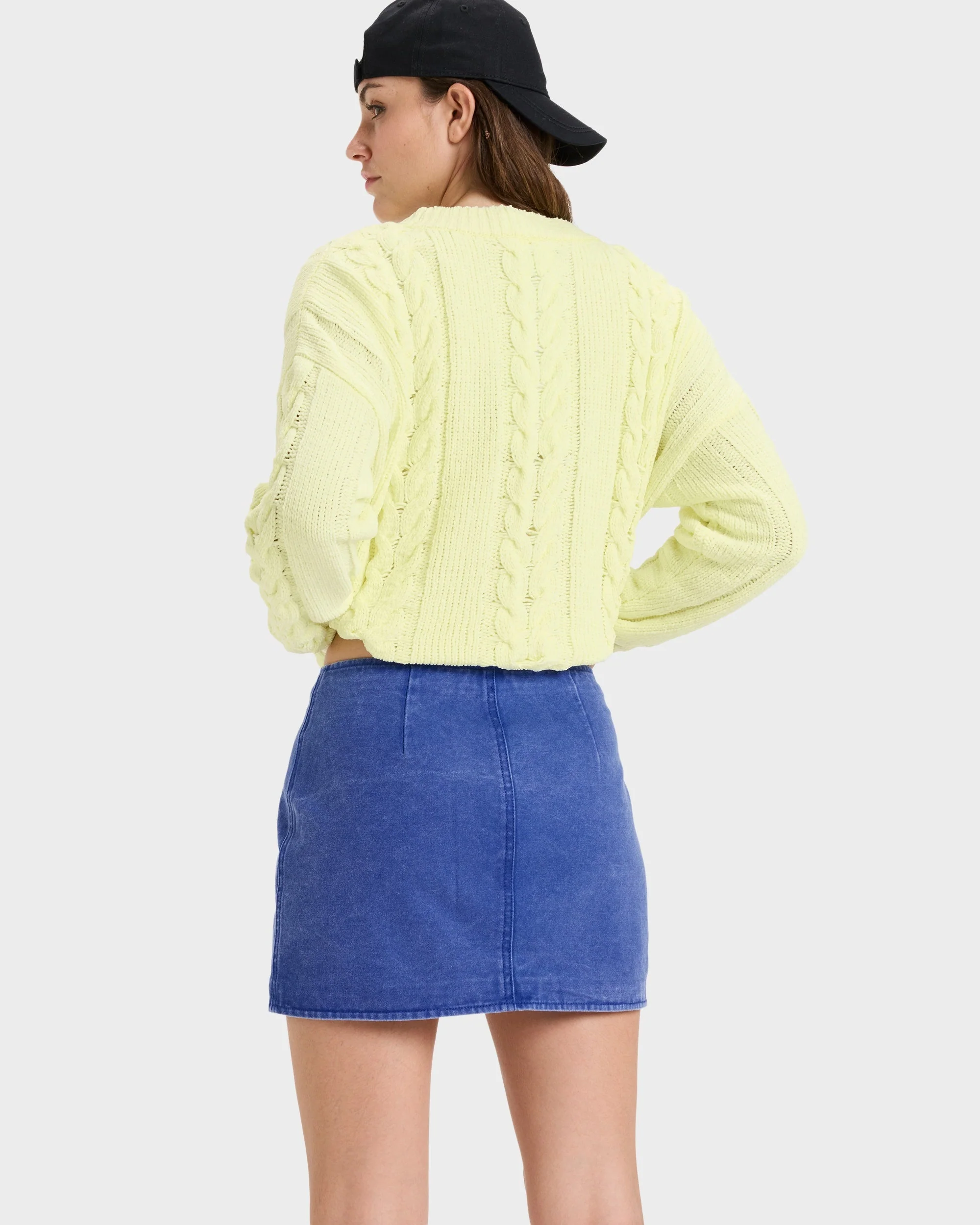Womens Chloe Kim Mini Moto Denim Skirt - Image 3