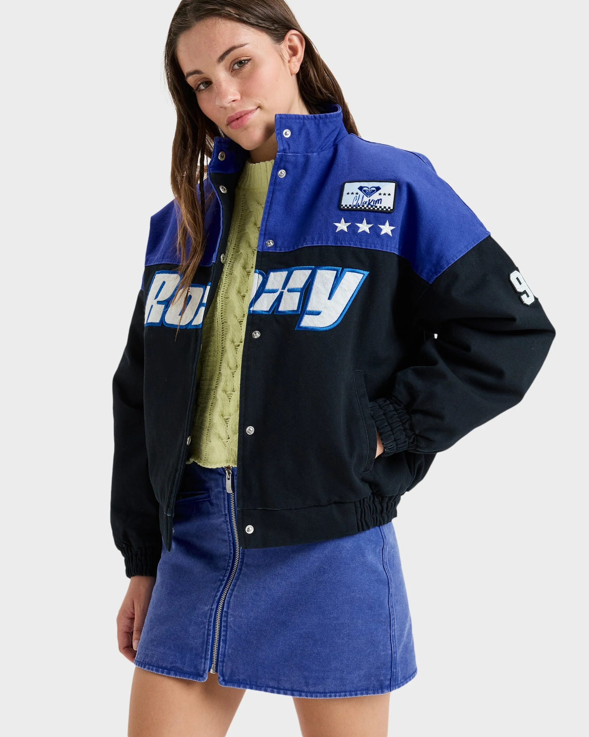 Womens Chloe Kim Moto Bomber Jacket - Image 4