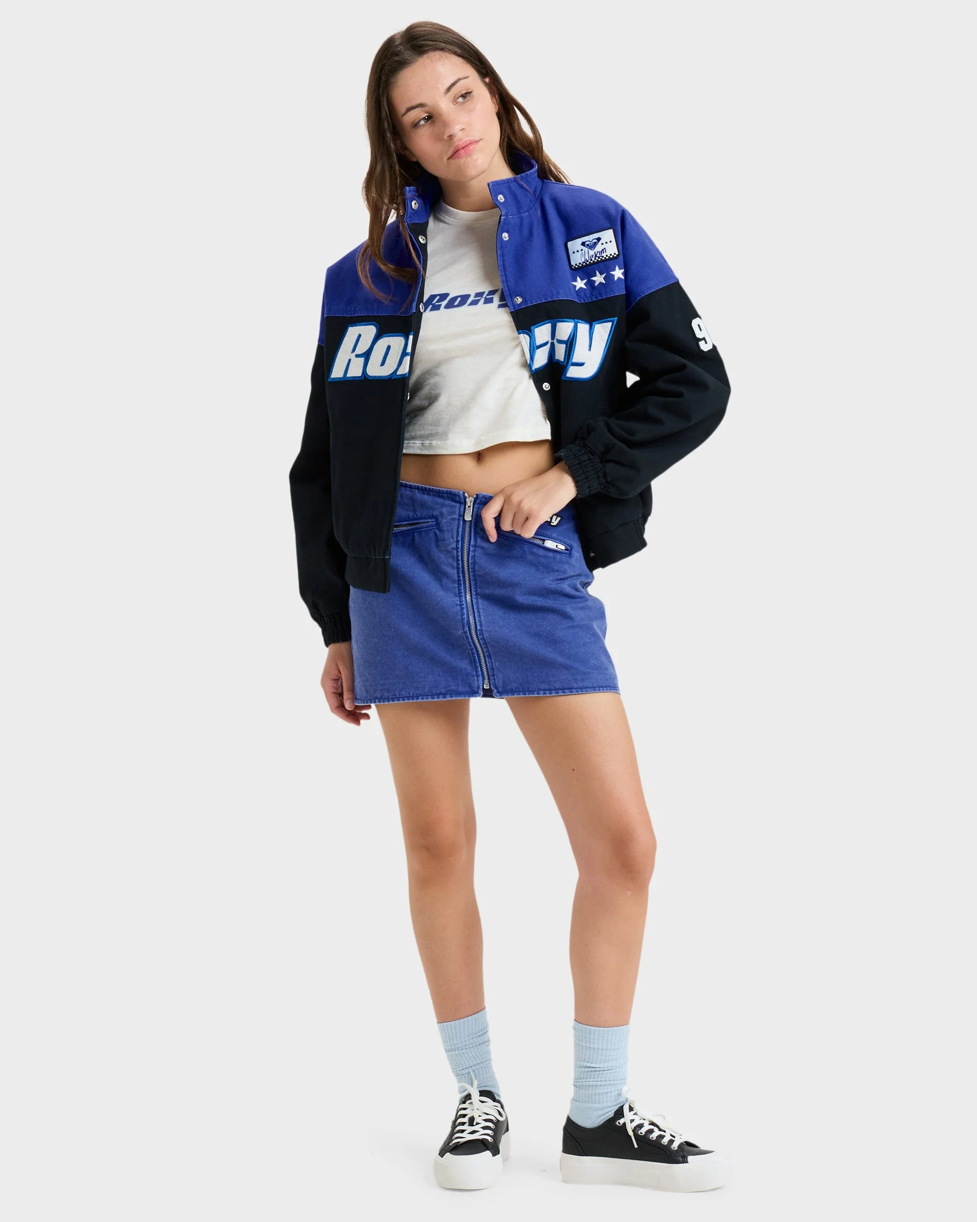 Womens Chloe Kim Moto Bomber Jacket - Image 7