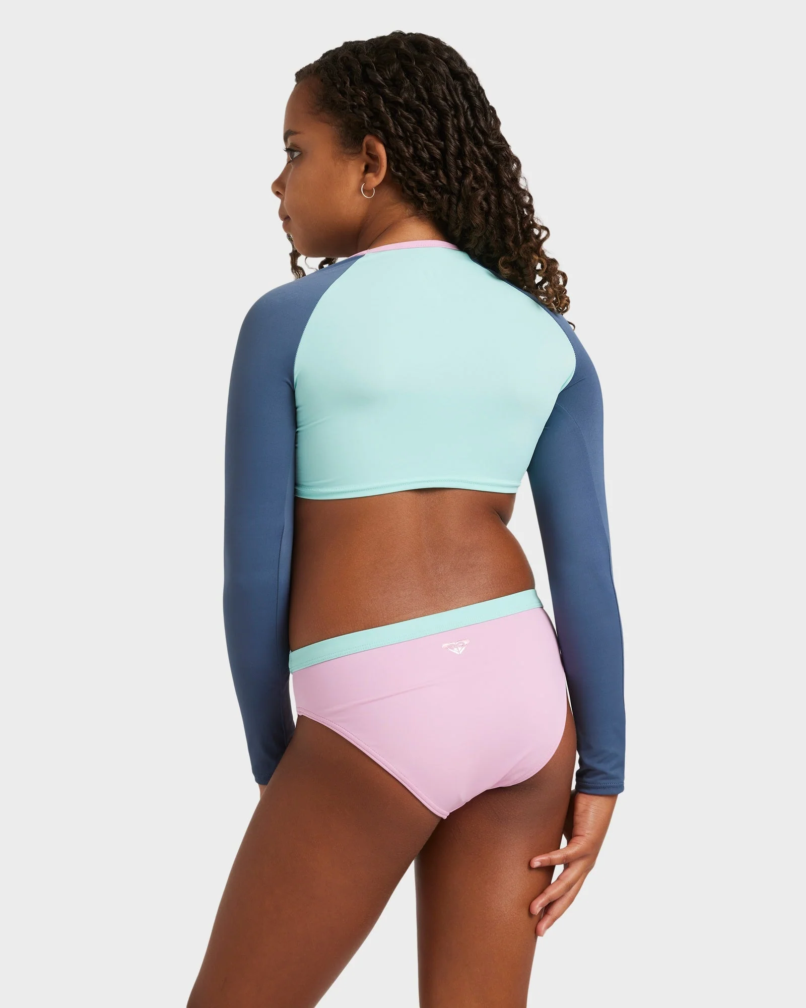 Girls 8-16 Colorblock Two Piece Rash Vest - Image 3