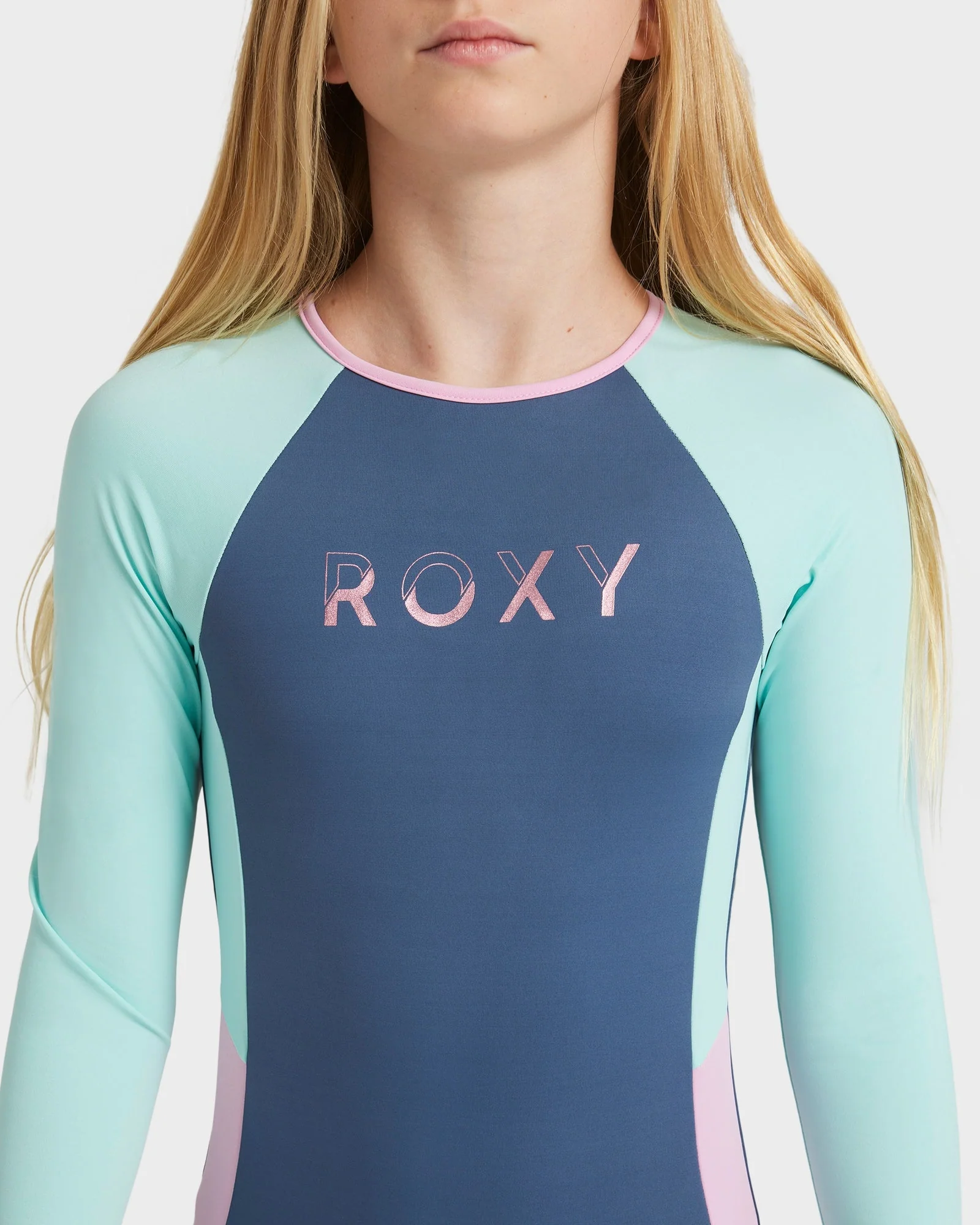 Girls 8-16 Colorblock One Piece Rash Vest - Image 4