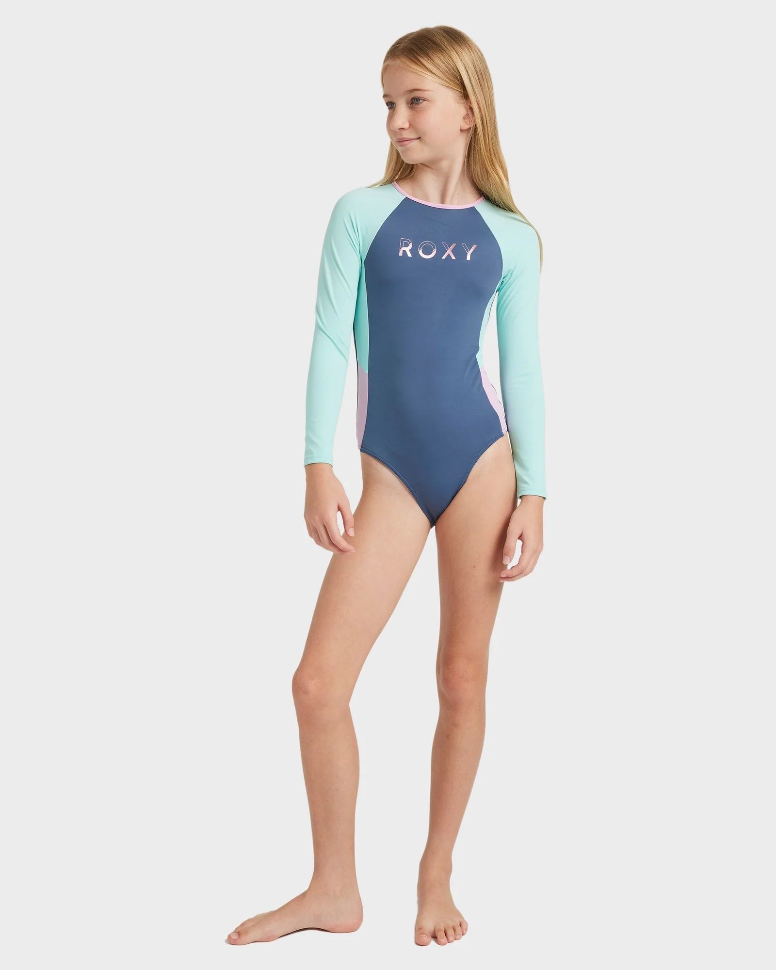 Girls 8-16 Colorblock One Piece Rash Vest - Image 5