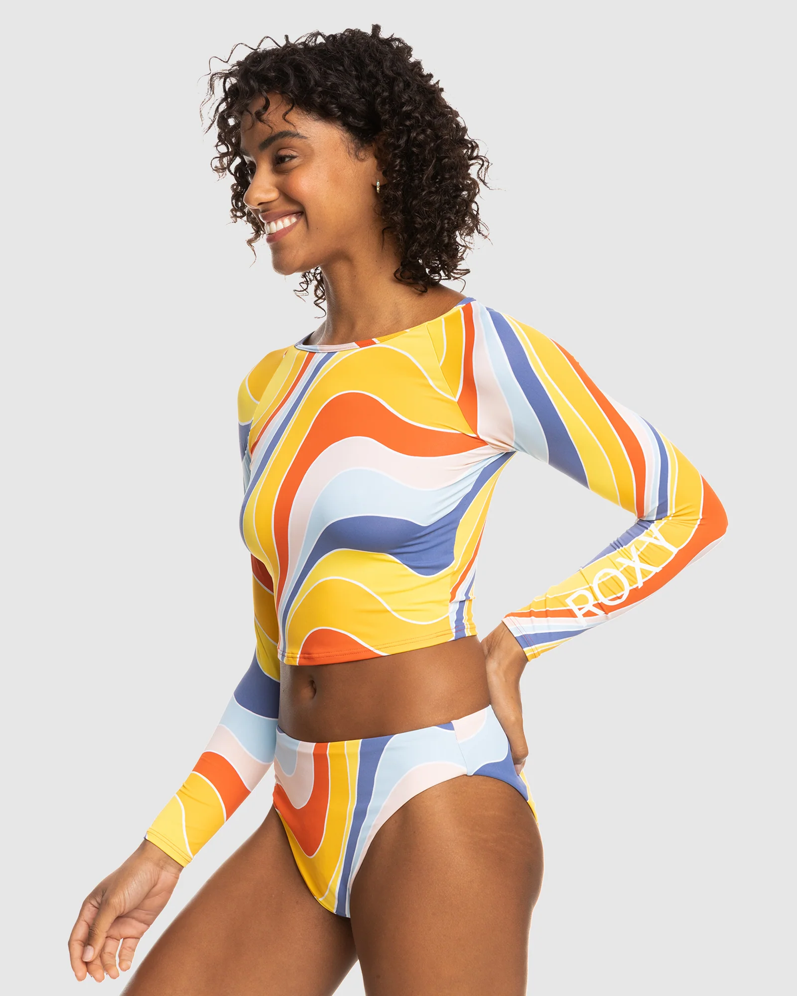 Womens Crop Top Ls Lycra Rashguard - Image 2