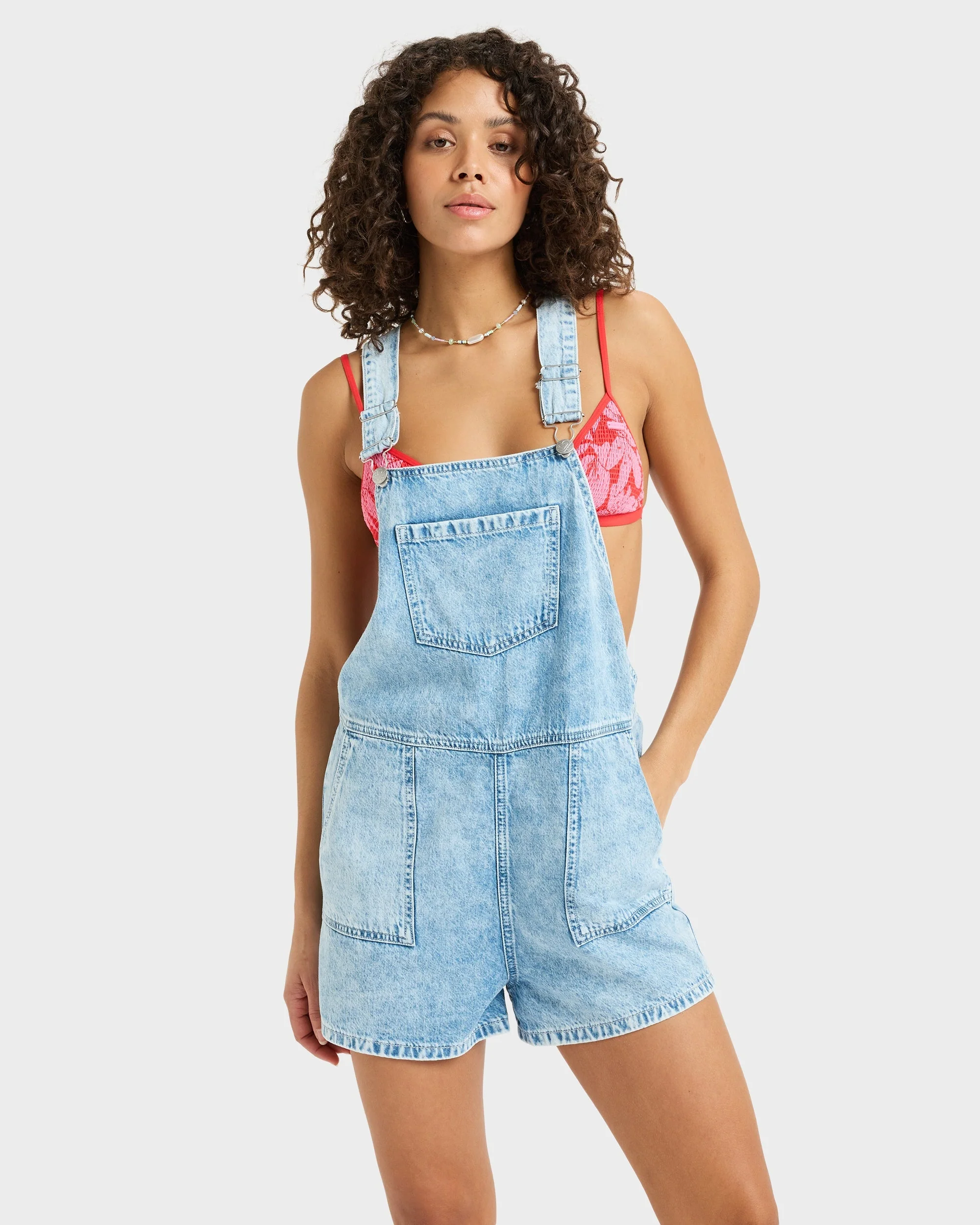Womens Crystal Coast Denim Overalls - Image 3