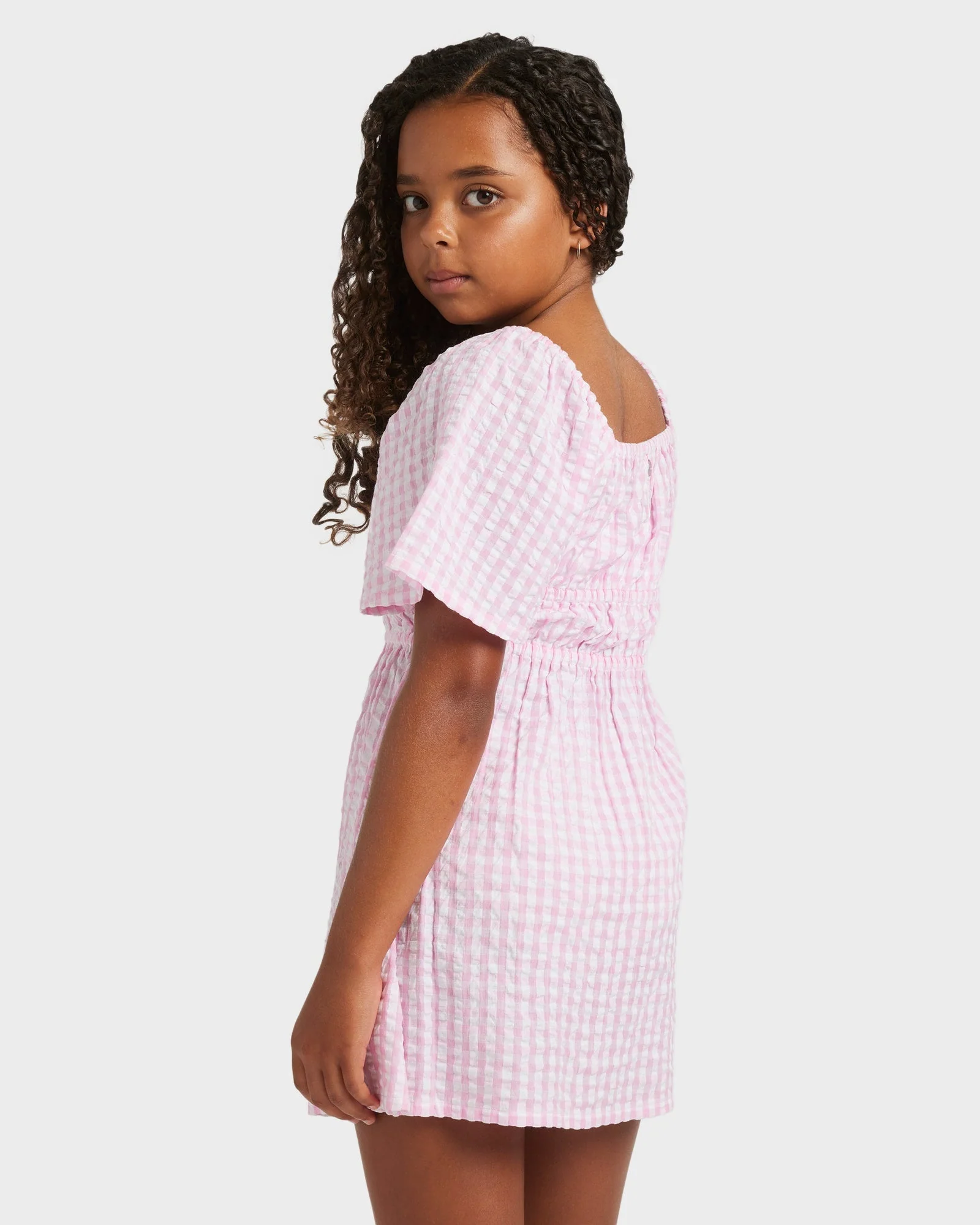 Girls 8-16 Daisy Check Mini Dress - Image 2