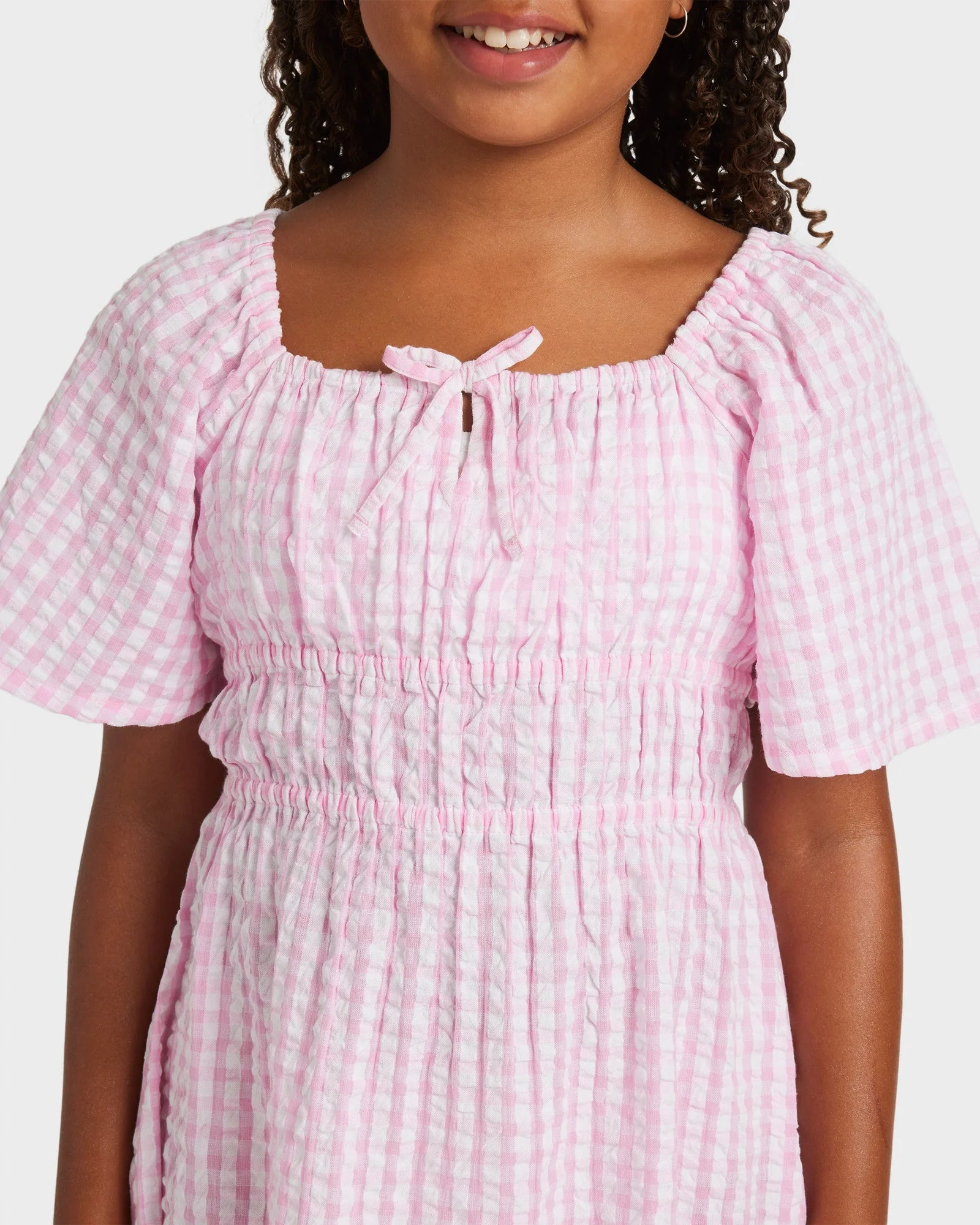 Girls 8-16 Daisy Check Mini Dress - Image 4