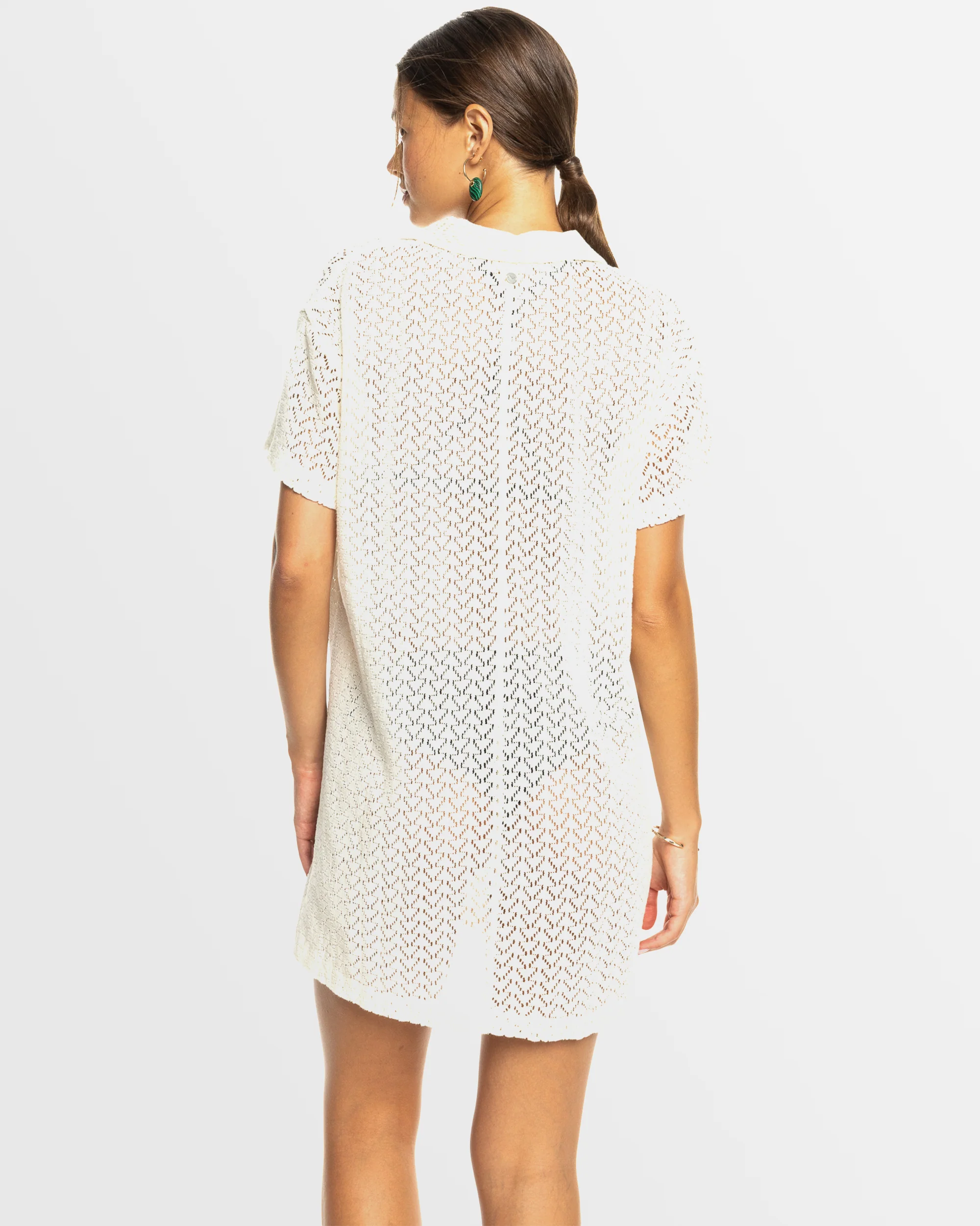 Womens Dalia Beach Crochet Shirt Dress - Image 5