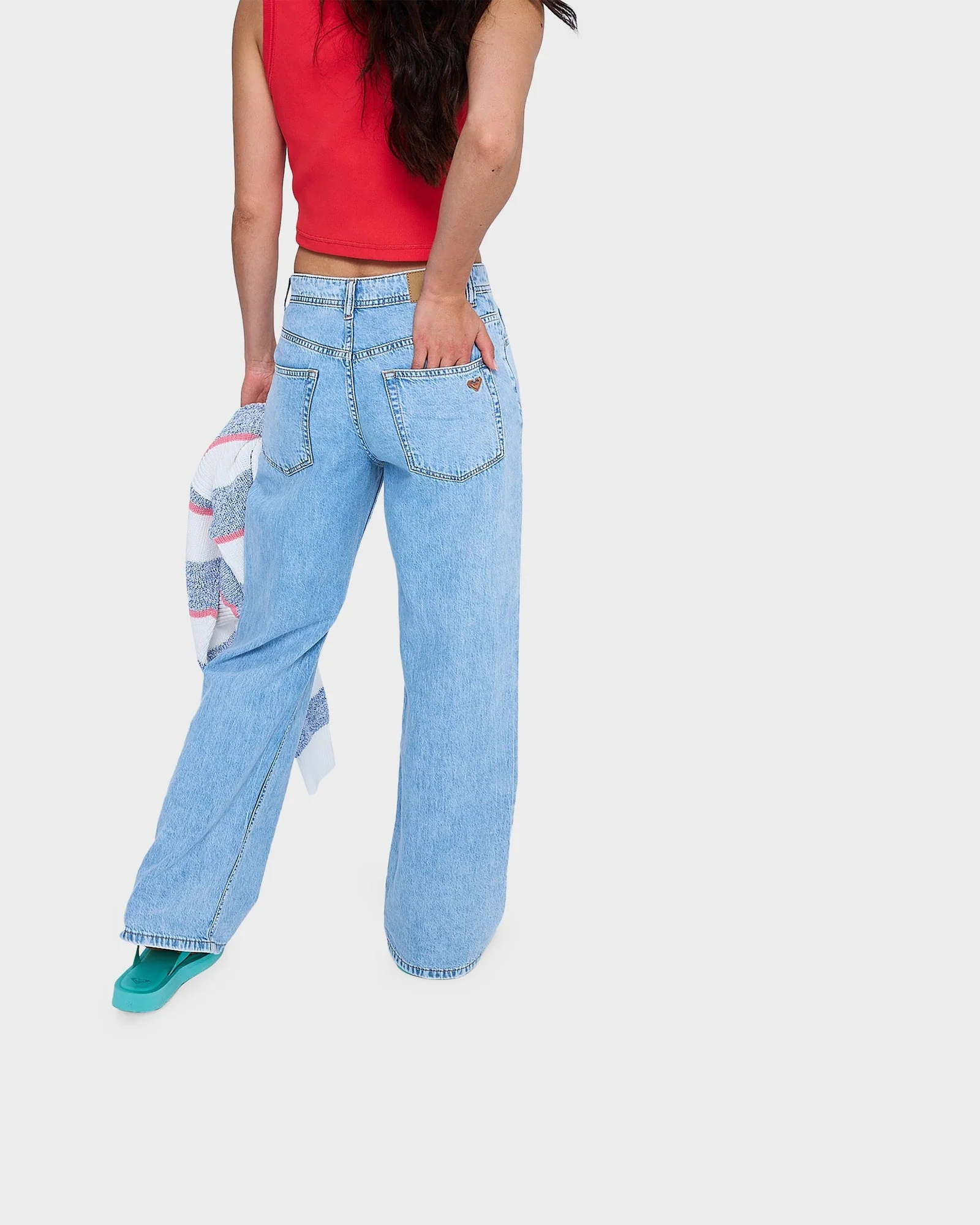 Womens Dawn Patrol Mid Sunbleached Denim Jeans - Image 3