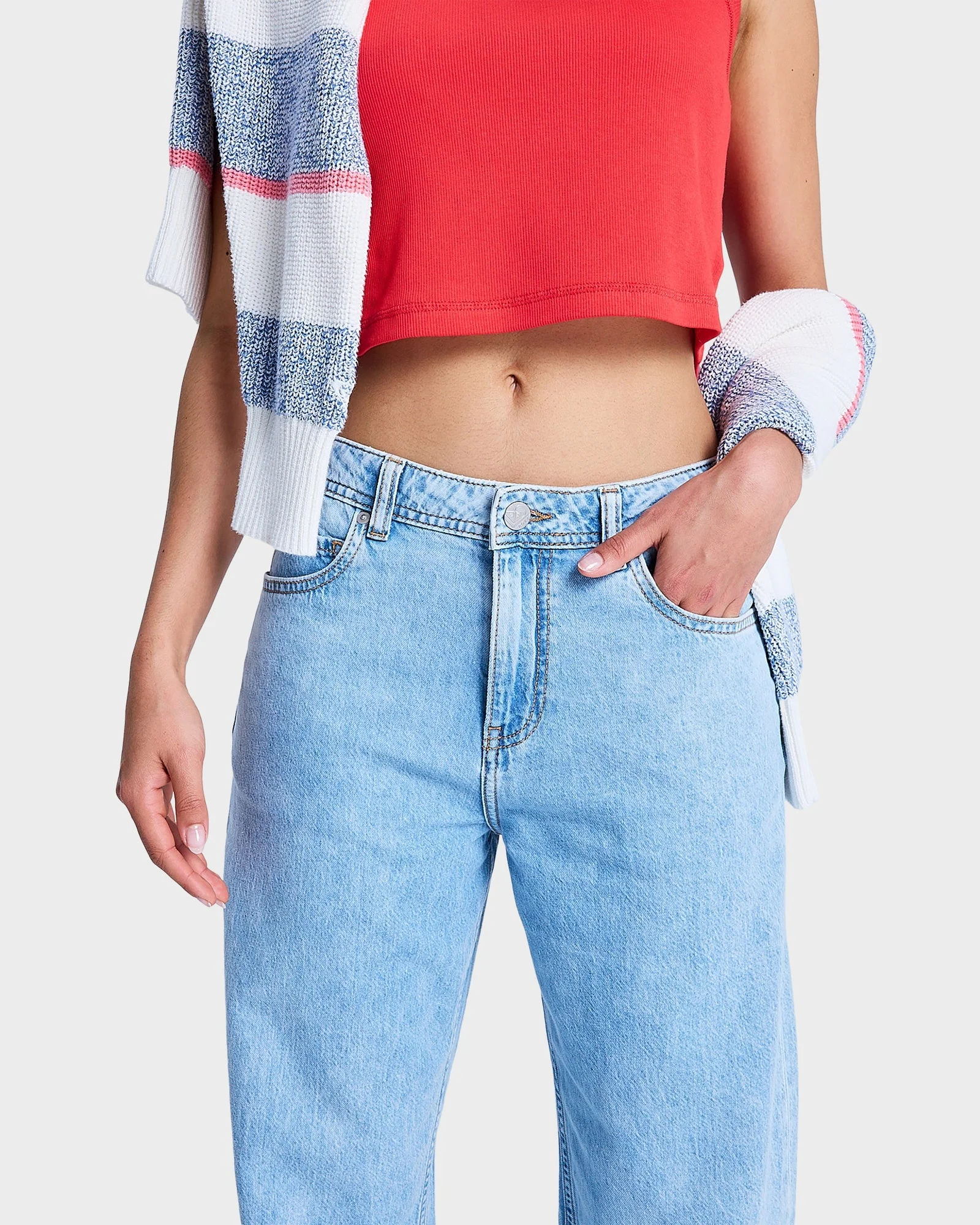 Womens Dawn Patrol Mid Sunbleached Denim Jeans - Image 6